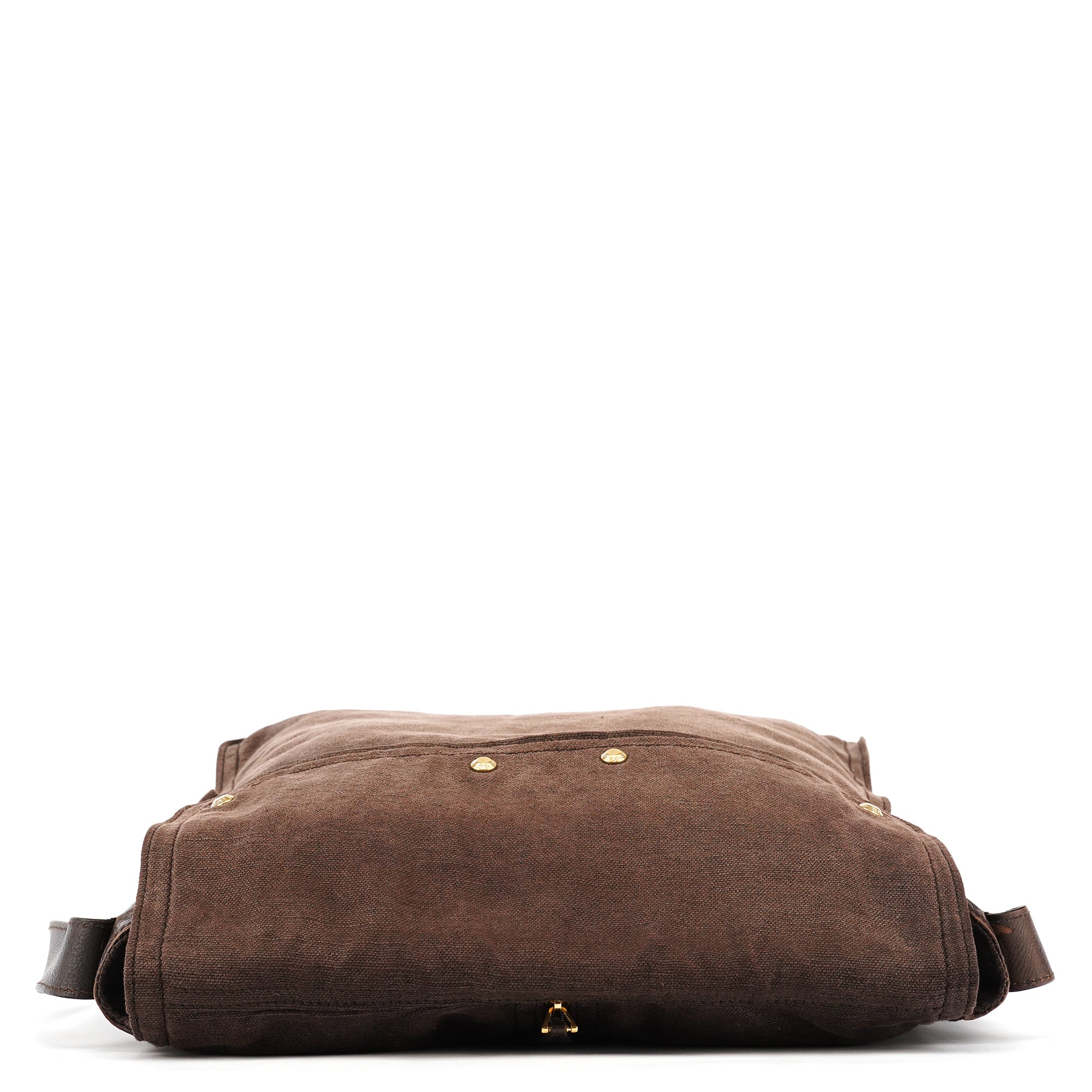 166283 Brown Canvas Leather Crossbody Bag