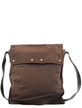 166283 Brown Canvas Leather Crossbody Bag