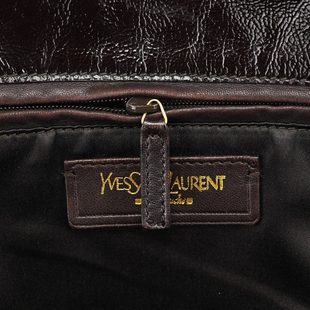 177739 Brown Patent Leather Metropolis Bag