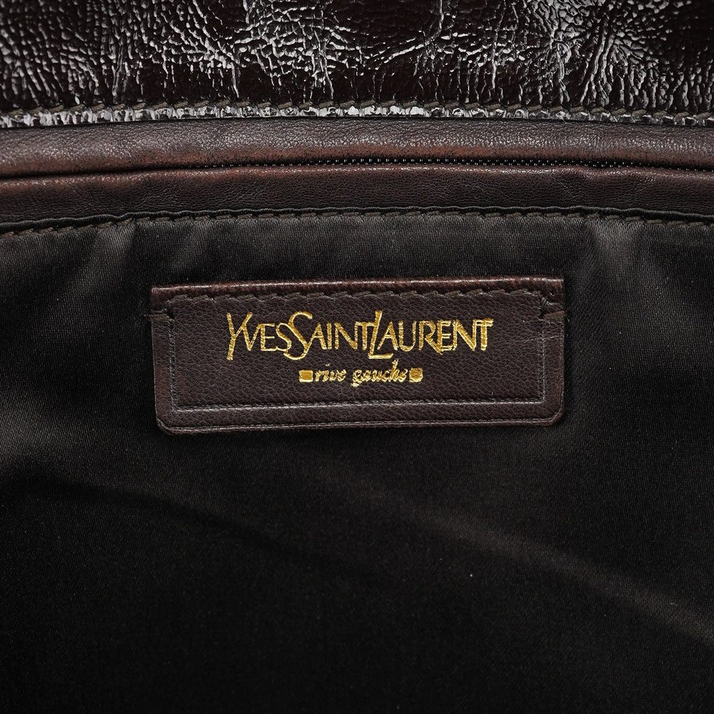 177739 Brown Patent Leather Metropolis Bag