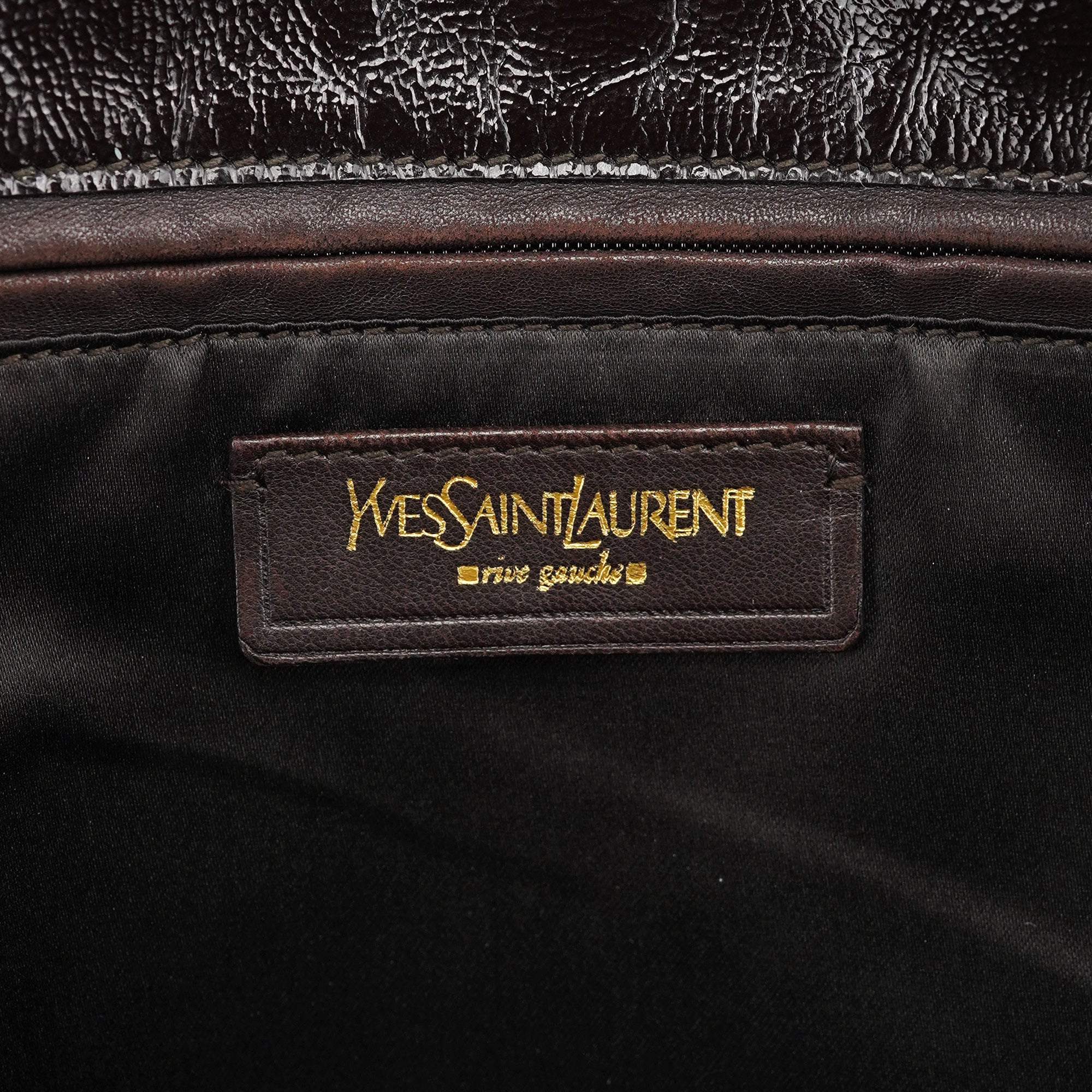 177739 Brown Patent Leather Metropolis Bag