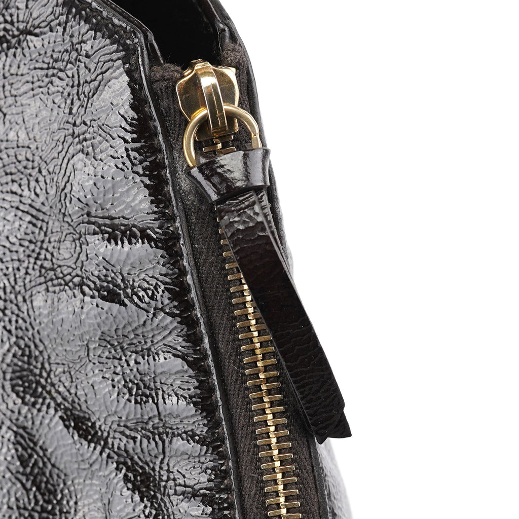 177739 Brown Patent Leather Metropolis Bag