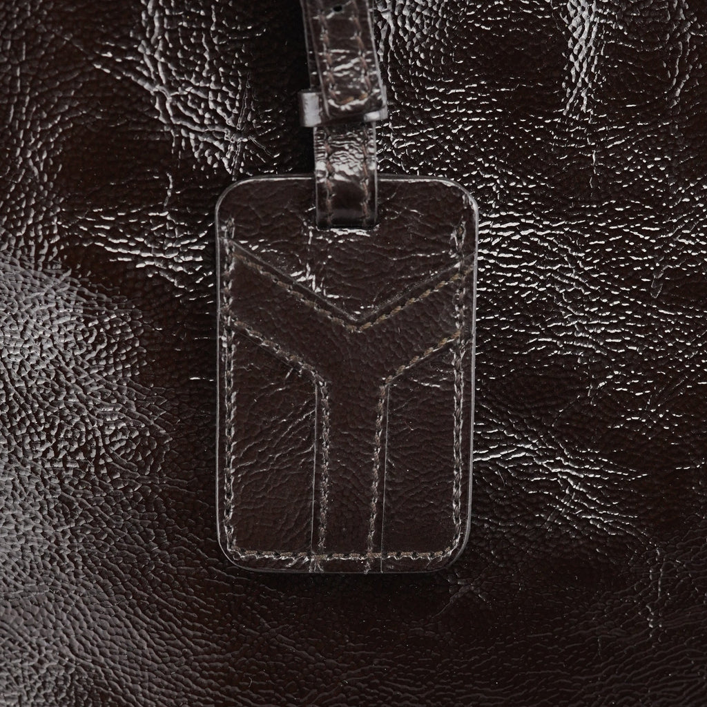 177739 Brown Patent Leather Metropolis Bag