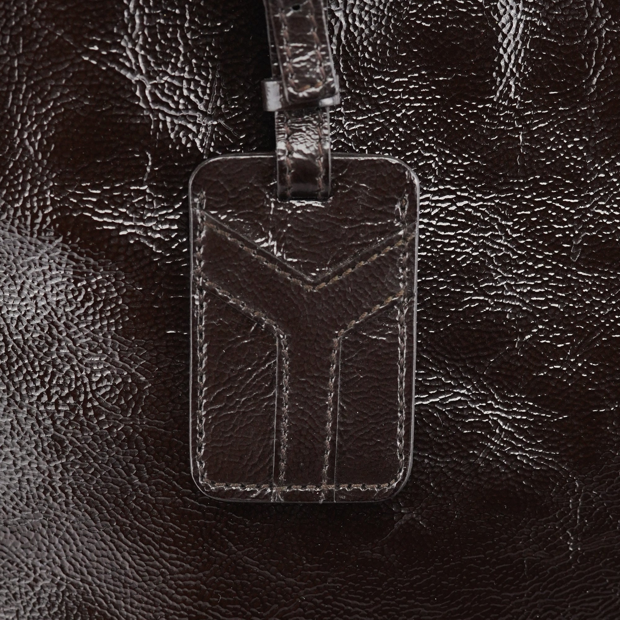 177739 Brown Patent Leather Metropolis Bag