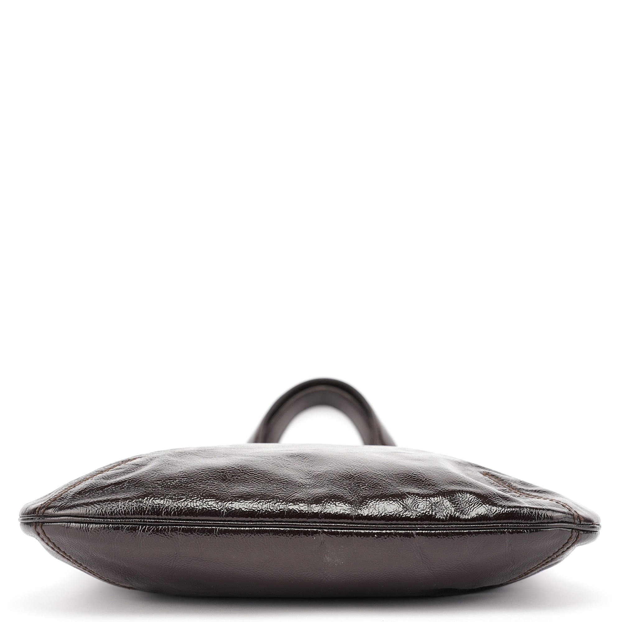 177739 Brown Patent Leather Metropolis Bag