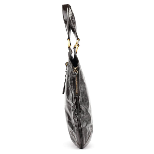 177739 Brown Patent Leather Metropolis Bag