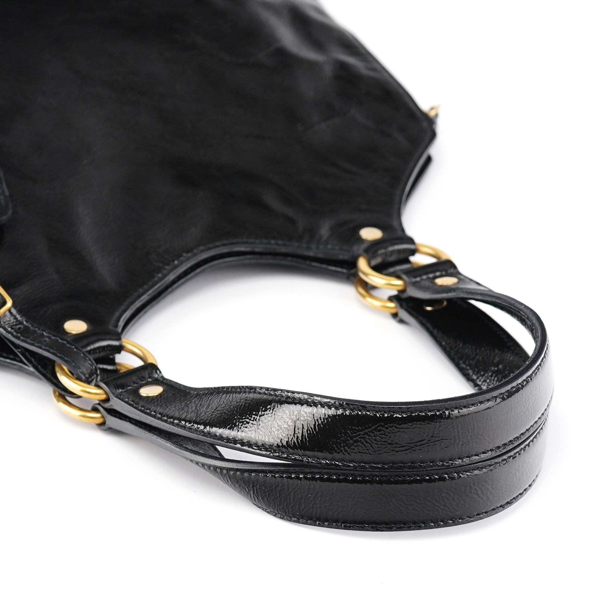 177739 Navy Patent Leather Metropolis Shoulder Bag