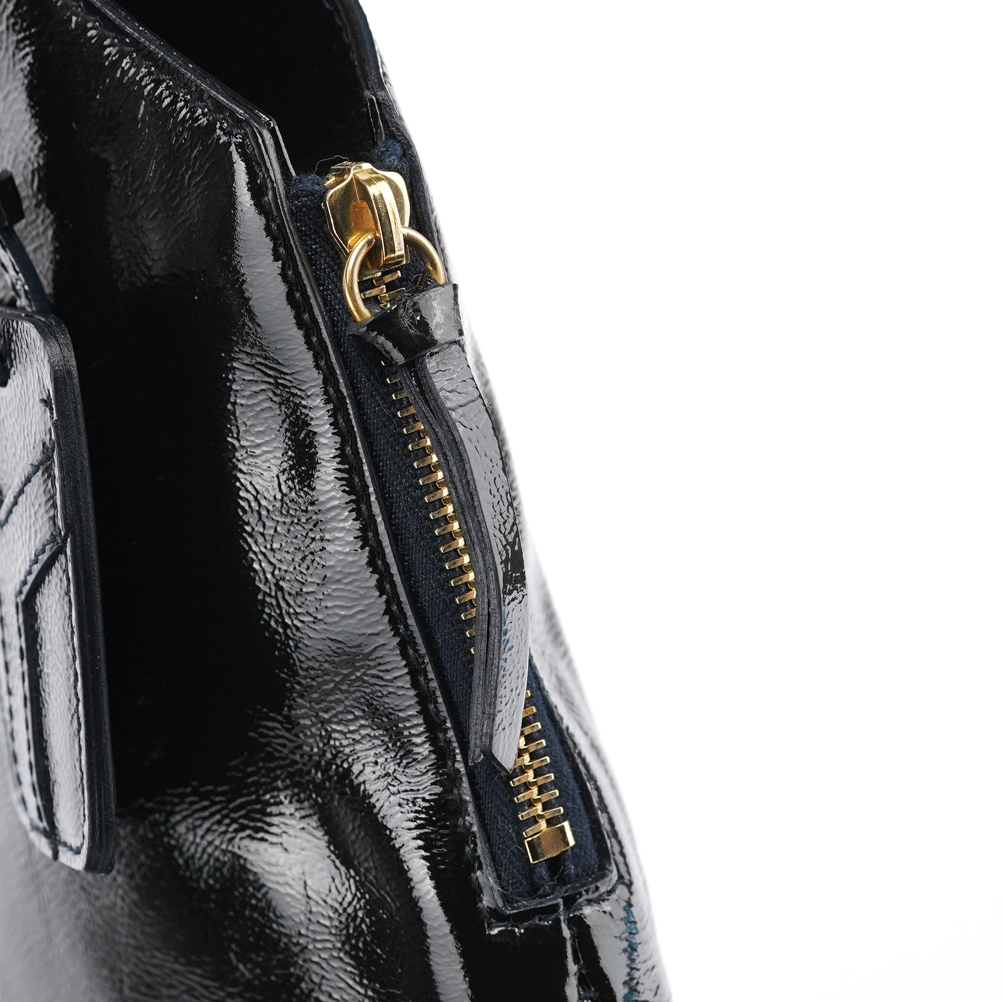 177739 Navy Patent Leather Metropolis Shoulder Bag