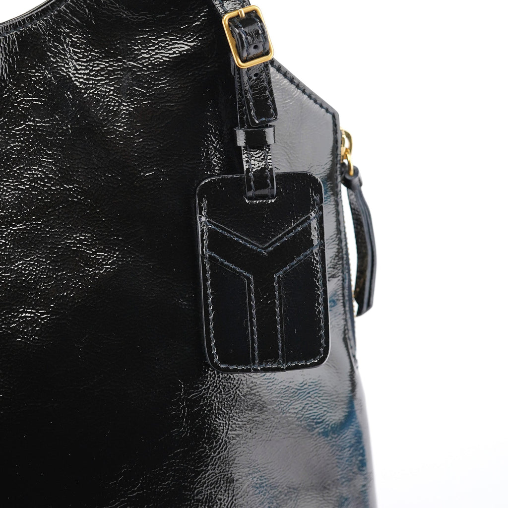 177739 Navy Patent Leather Metropolis Shoulder Bag