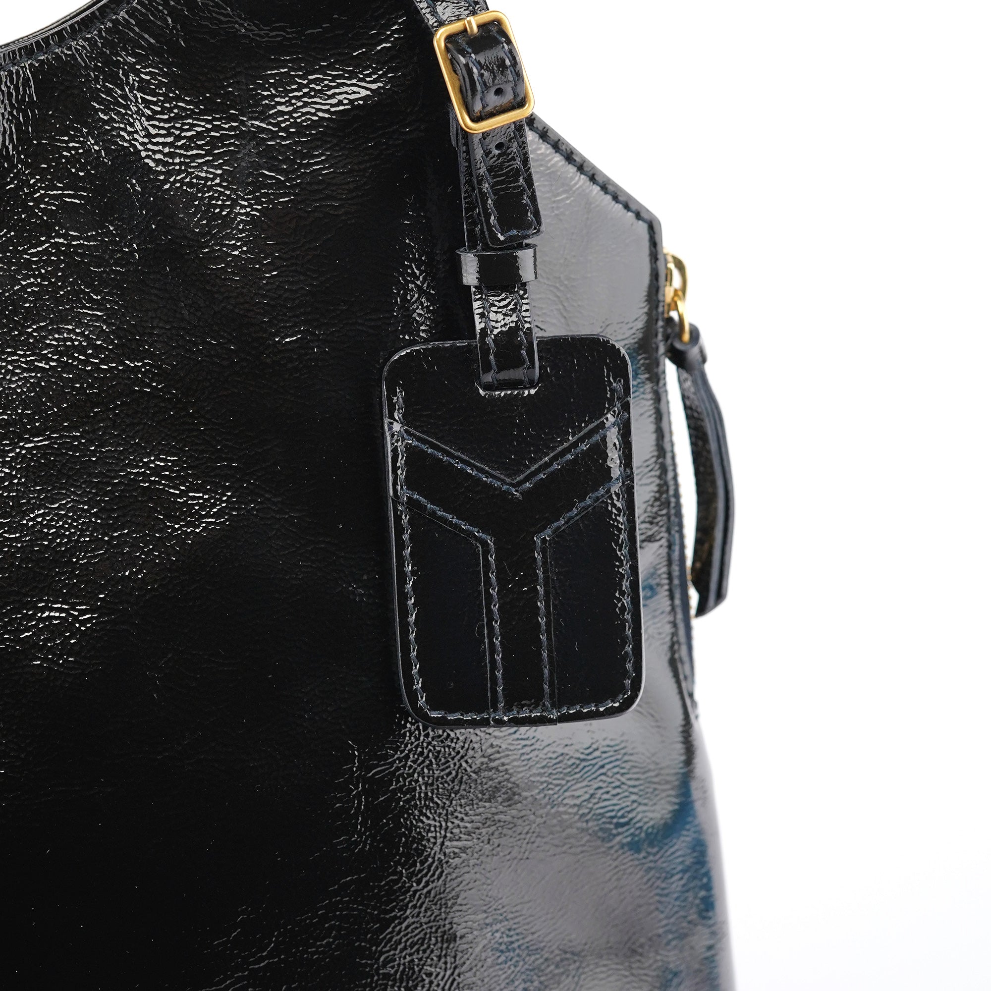 177739 Navy Patent Leather Metropolis Shoulder Bag