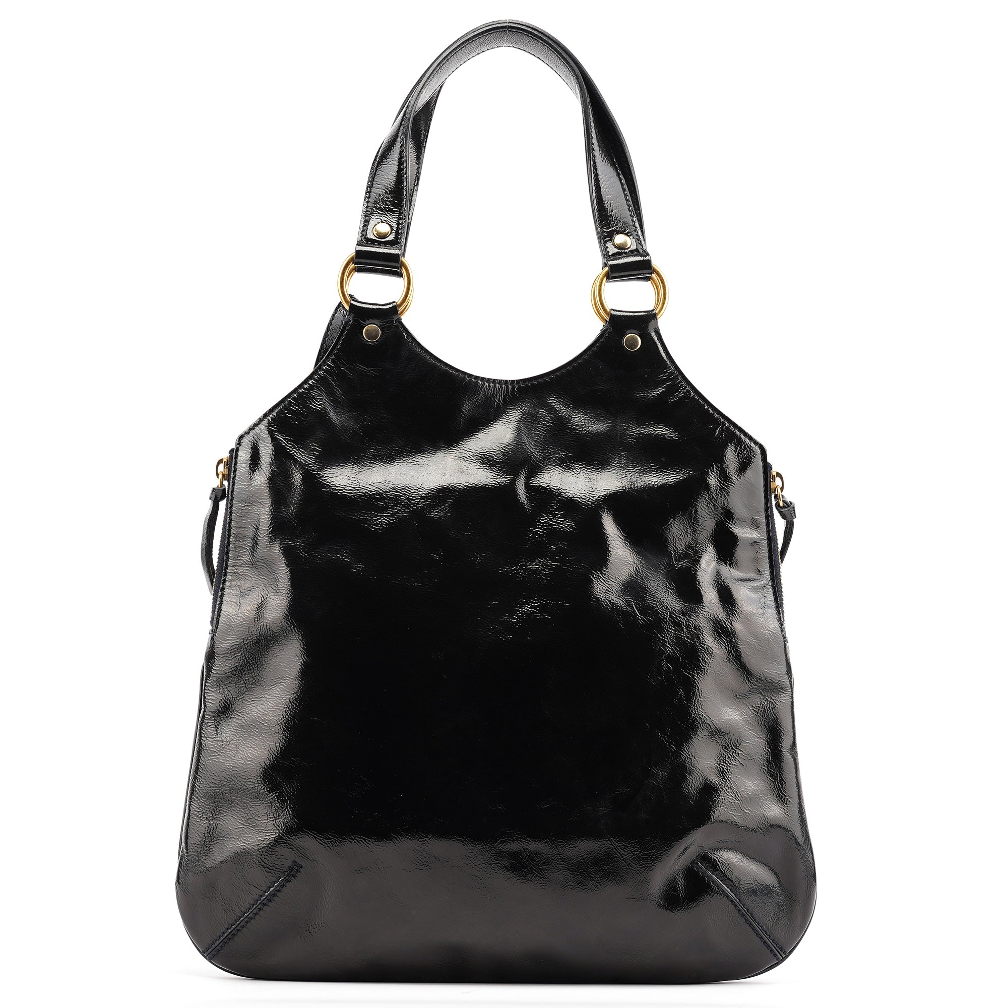 177739 Navy Patent Leather Metropolis Shoulder Bag