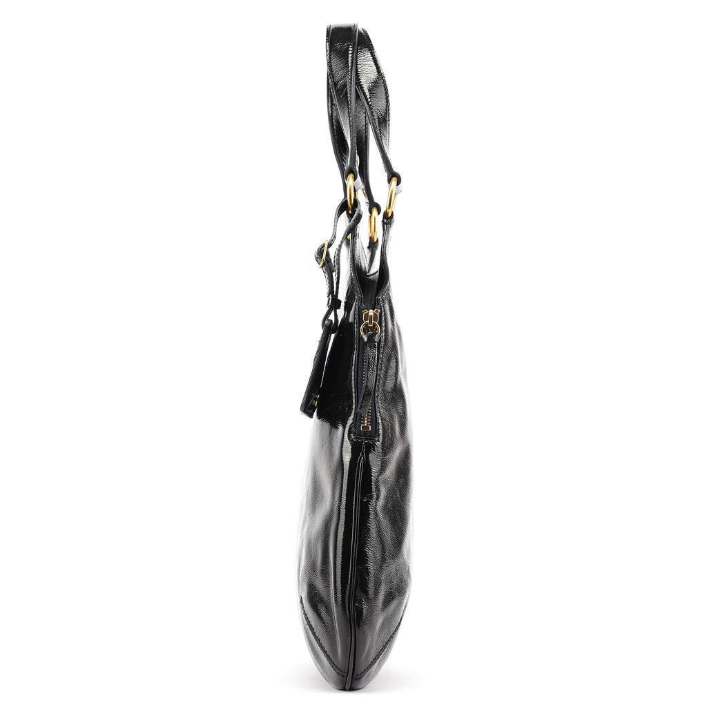 177739 Navy Patent Leather Metropolis Shoulder Bag