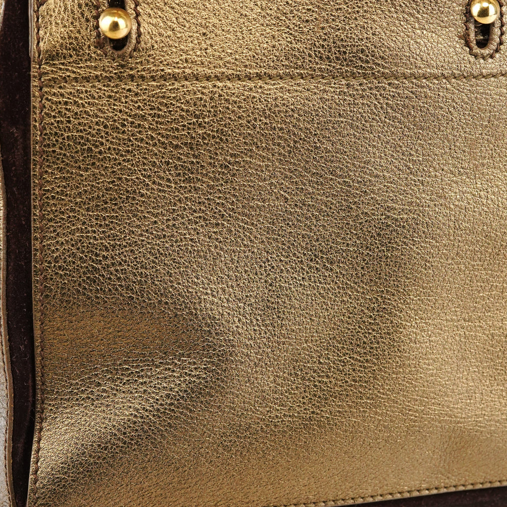 197149 Gold Leather Muse Two Bag