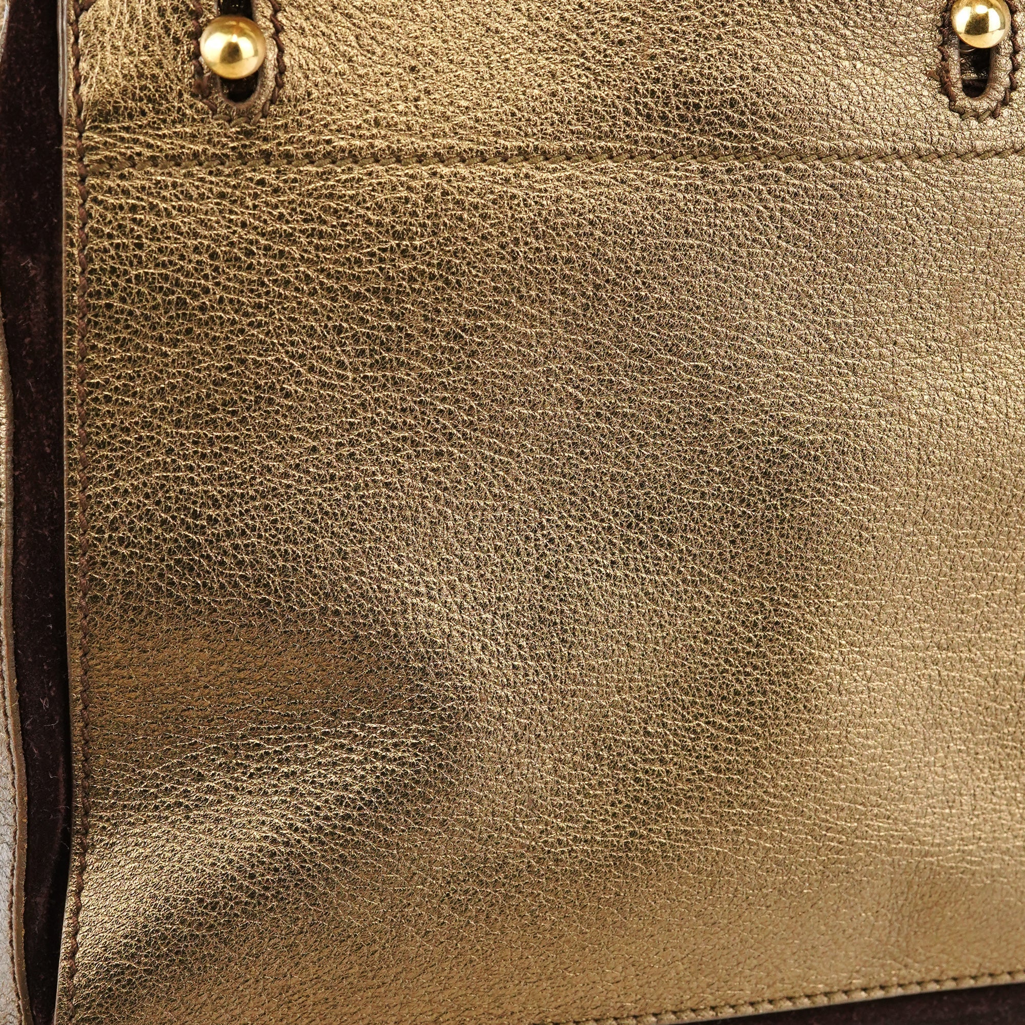 197149 Gold Leather Muse Two Bag