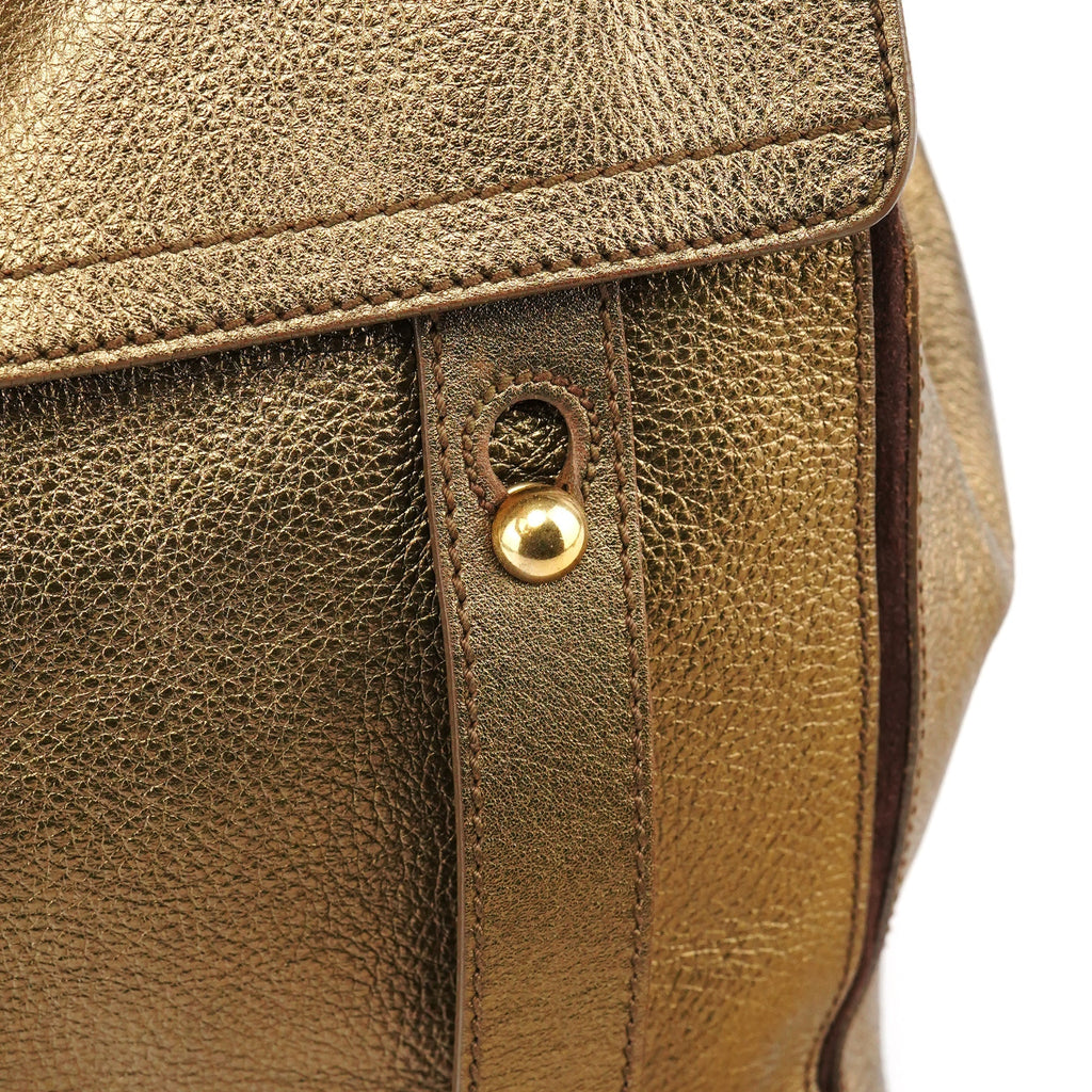 197149 Gold Leather Muse Two Bag