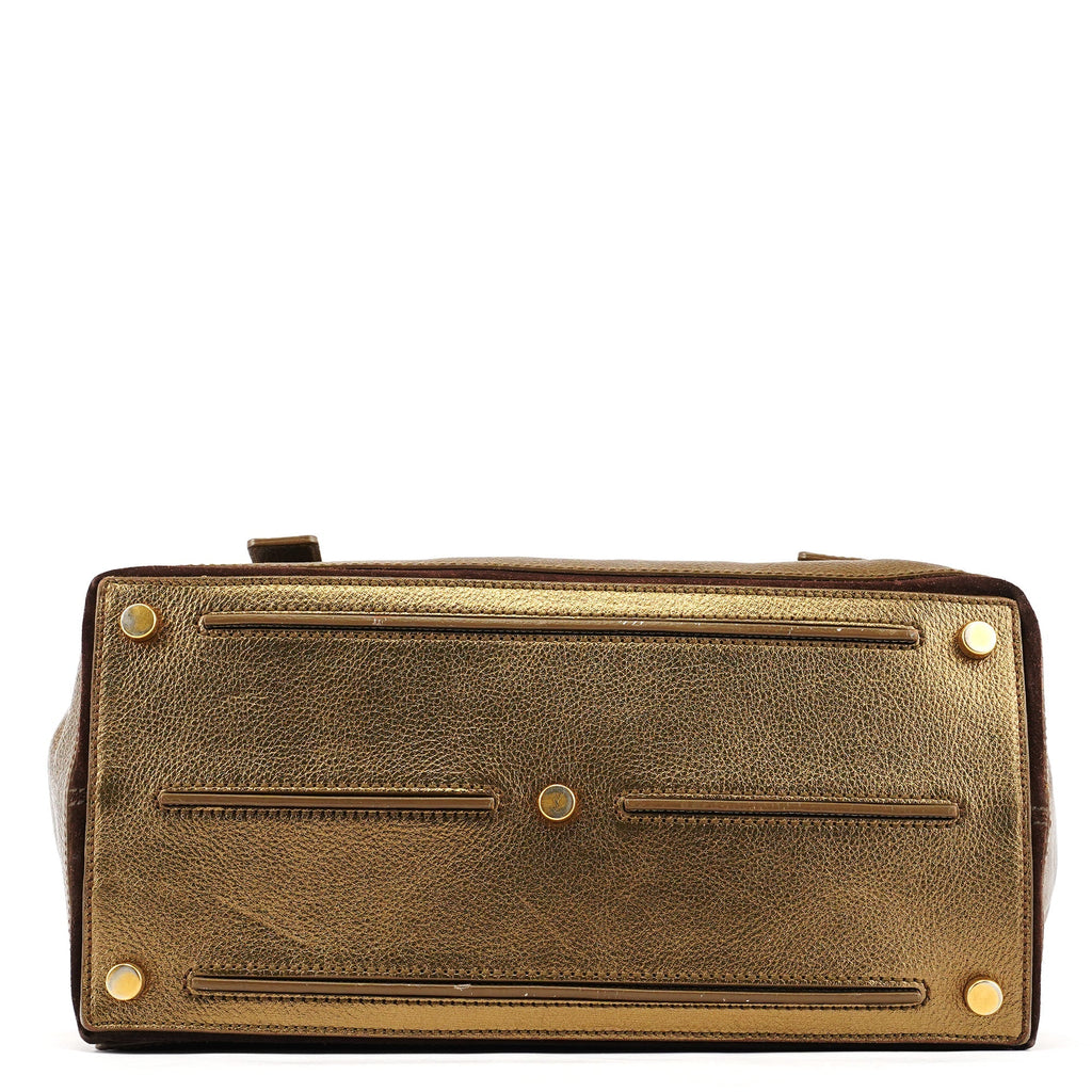 197149 Gold Leather Muse Two Bag