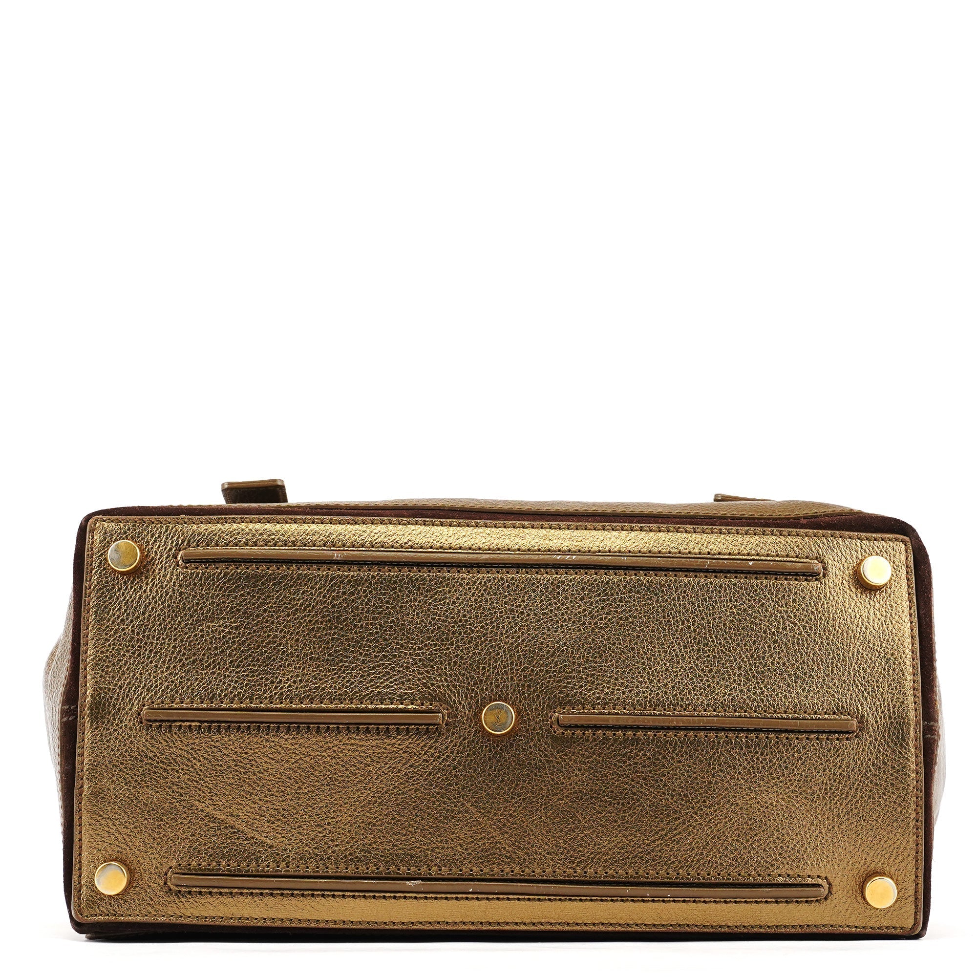 197149 Gold Leather Muse Two Bag