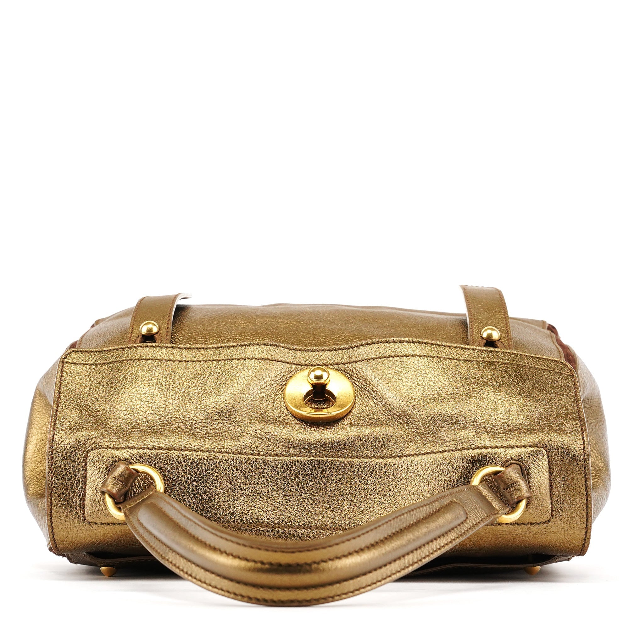 197149 Gold Leather Muse Two Bag
