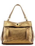 197149 Gold Leather Muse Two Bag
