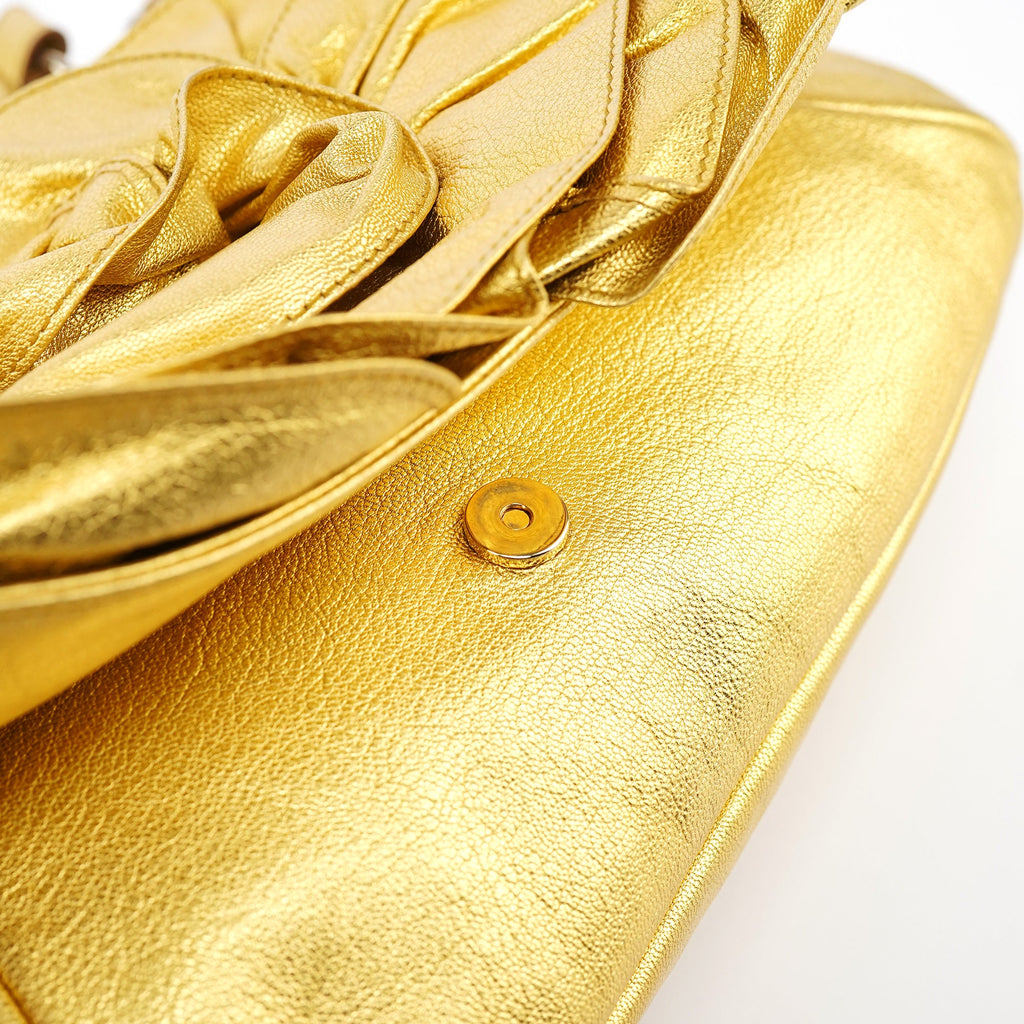 2003 Gold Leather Chain Nadja Shoulder Bag