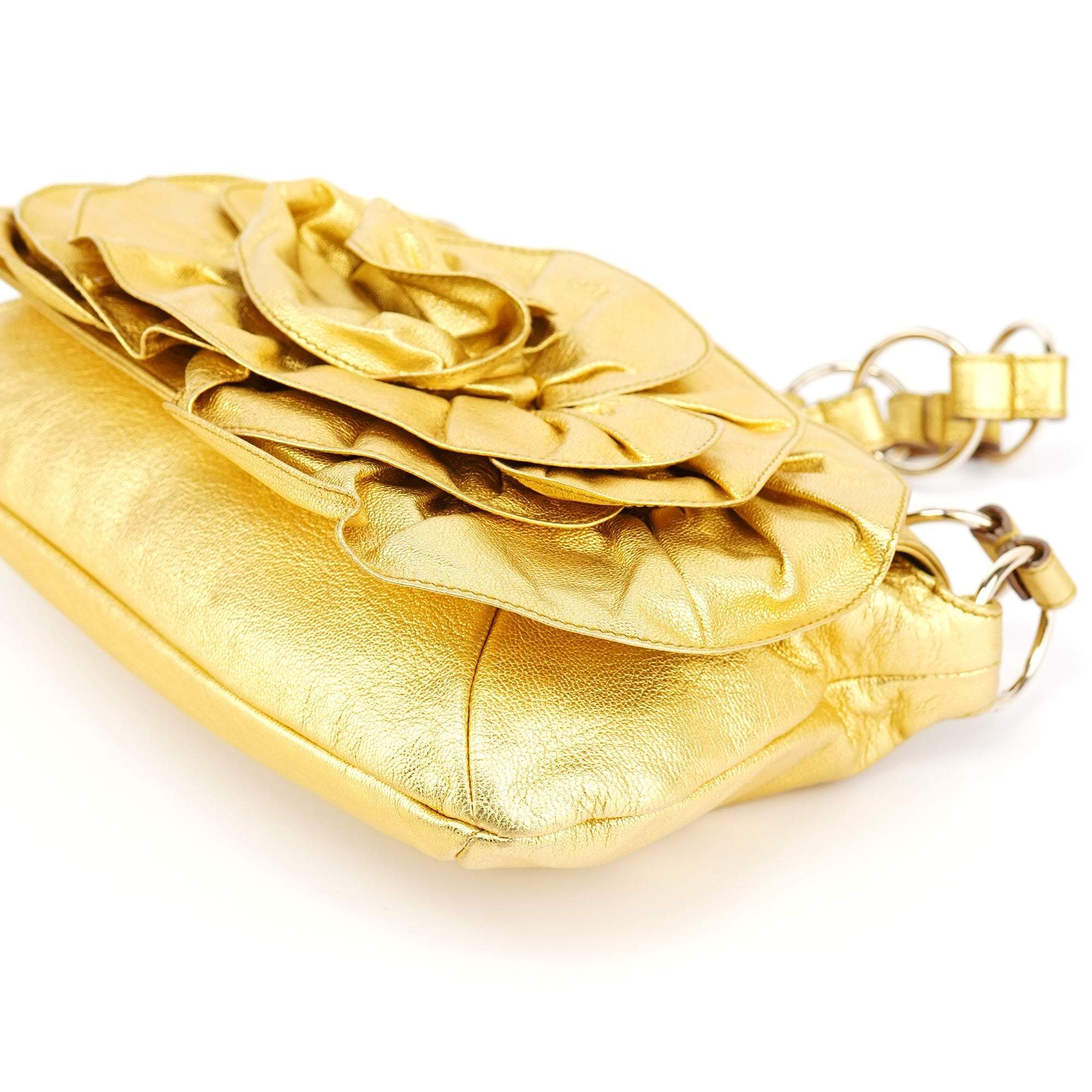 2003 Gold Leather Chain Nadja Shoulder Bag