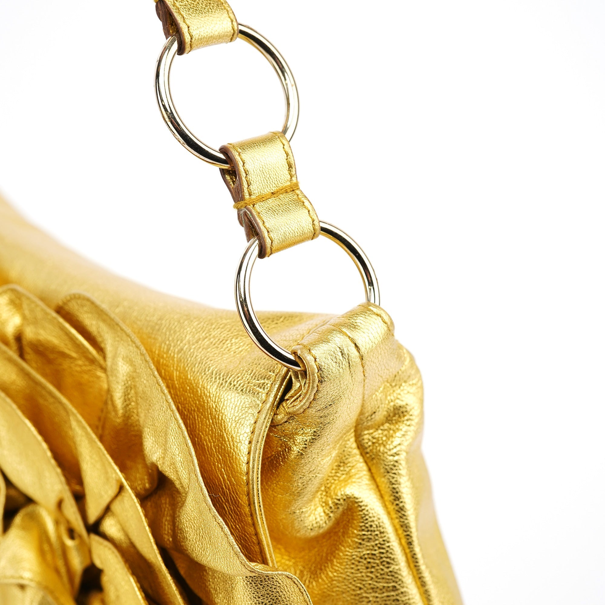 2003 Gold Leather Chain Nadja Shoulder Bag