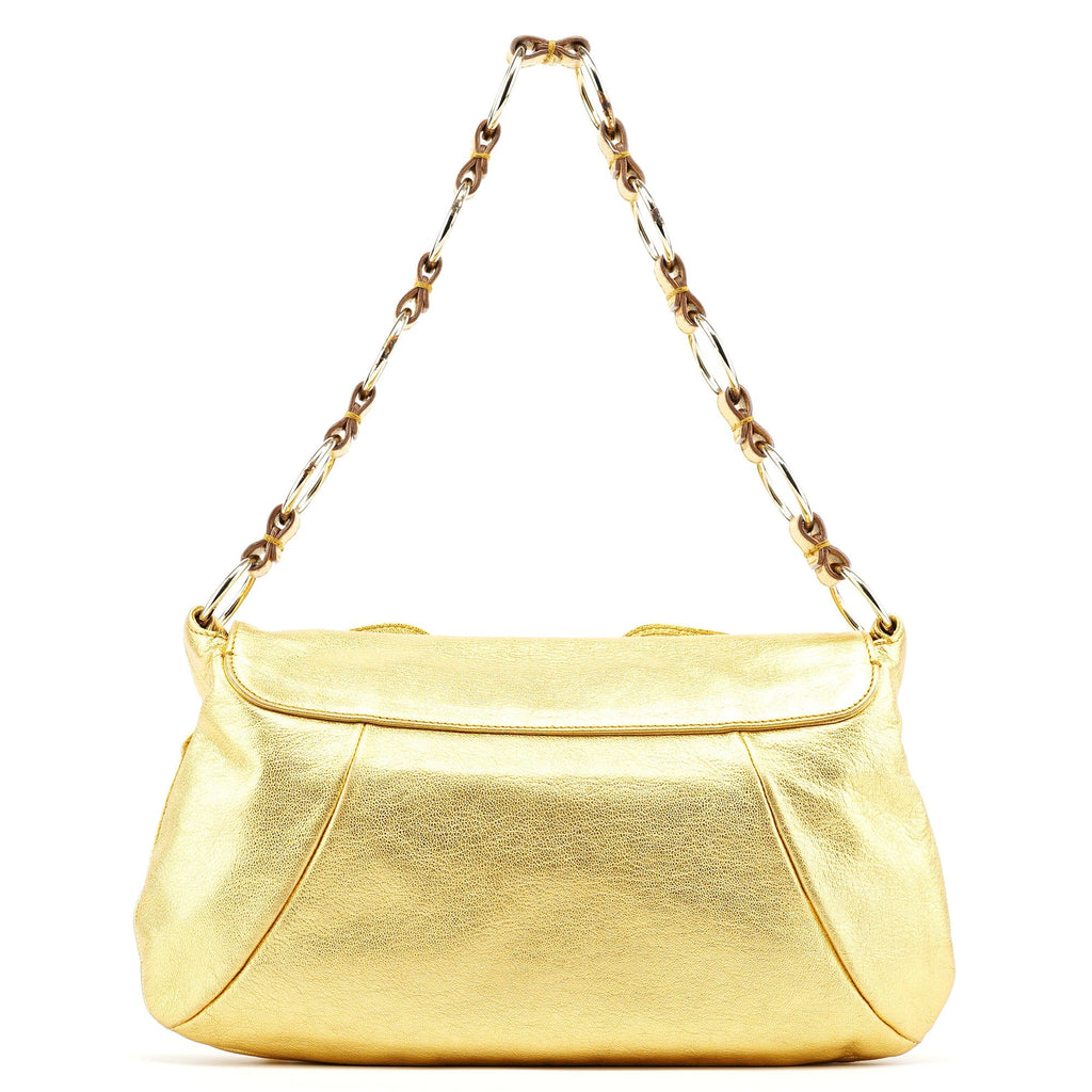2003 Gold Leather Chain Nadja Shoulder Bag