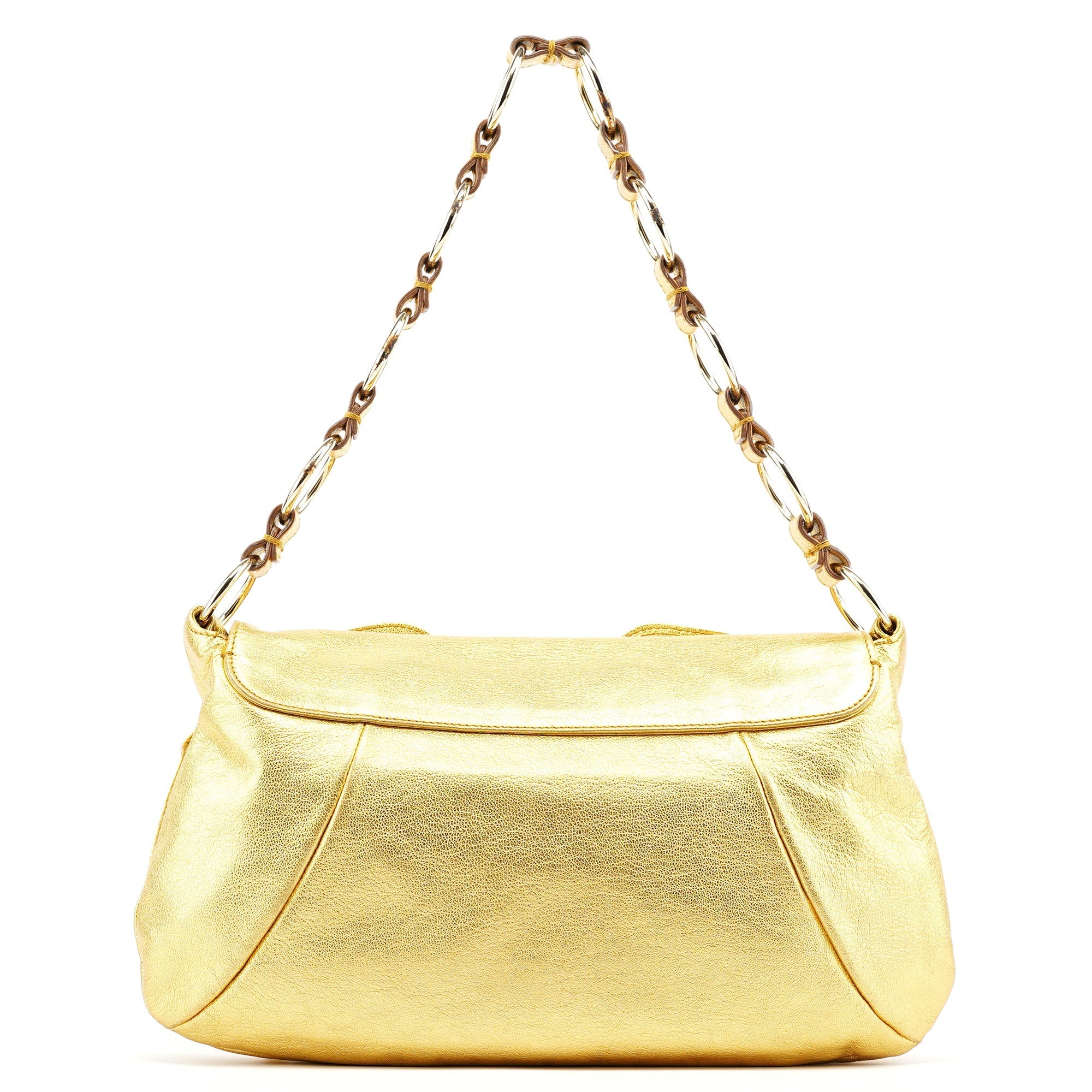 2003 Gold Leather Chain Nadja Shoulder Bag