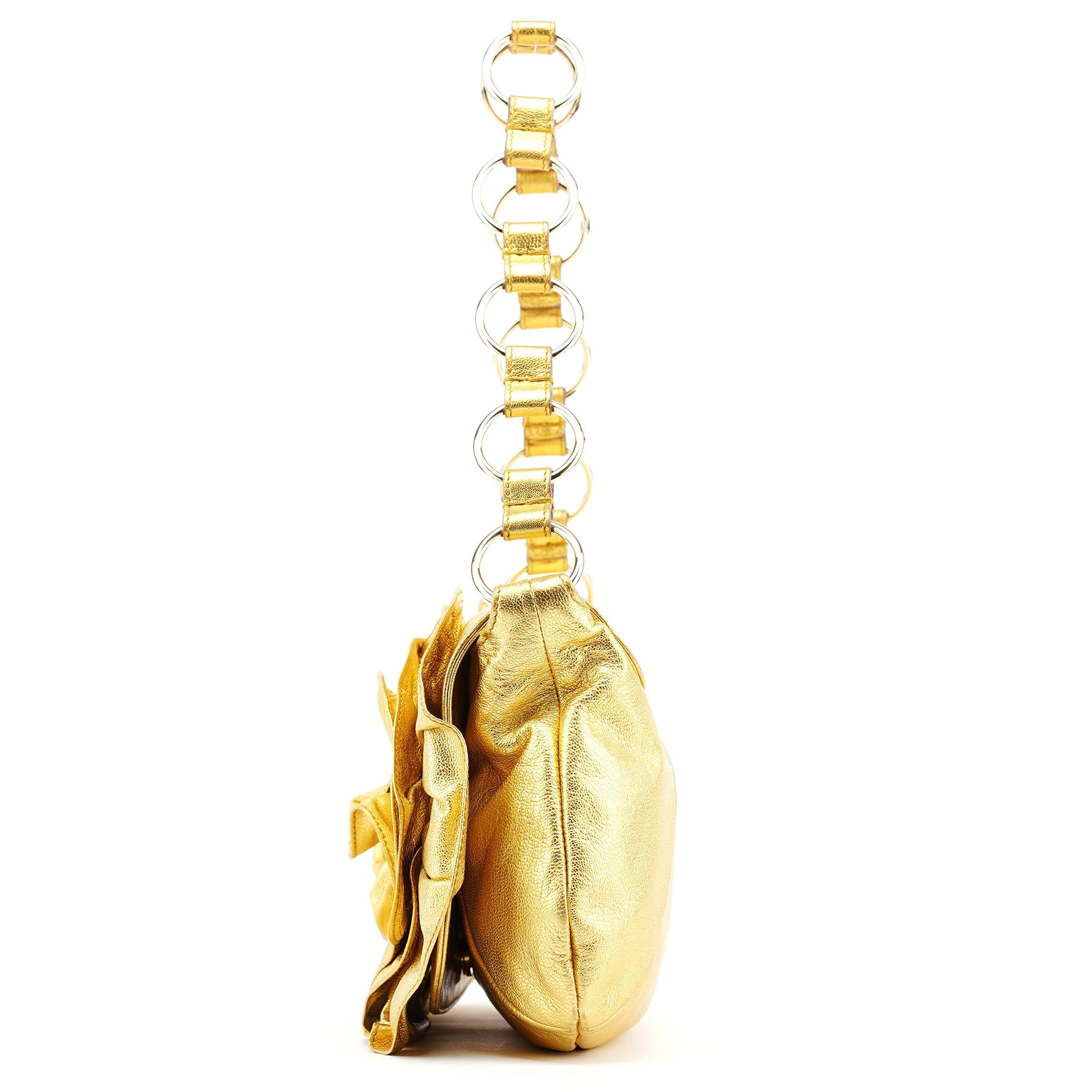 2003 Gold Leather Chain Nadja Shoulder Bag