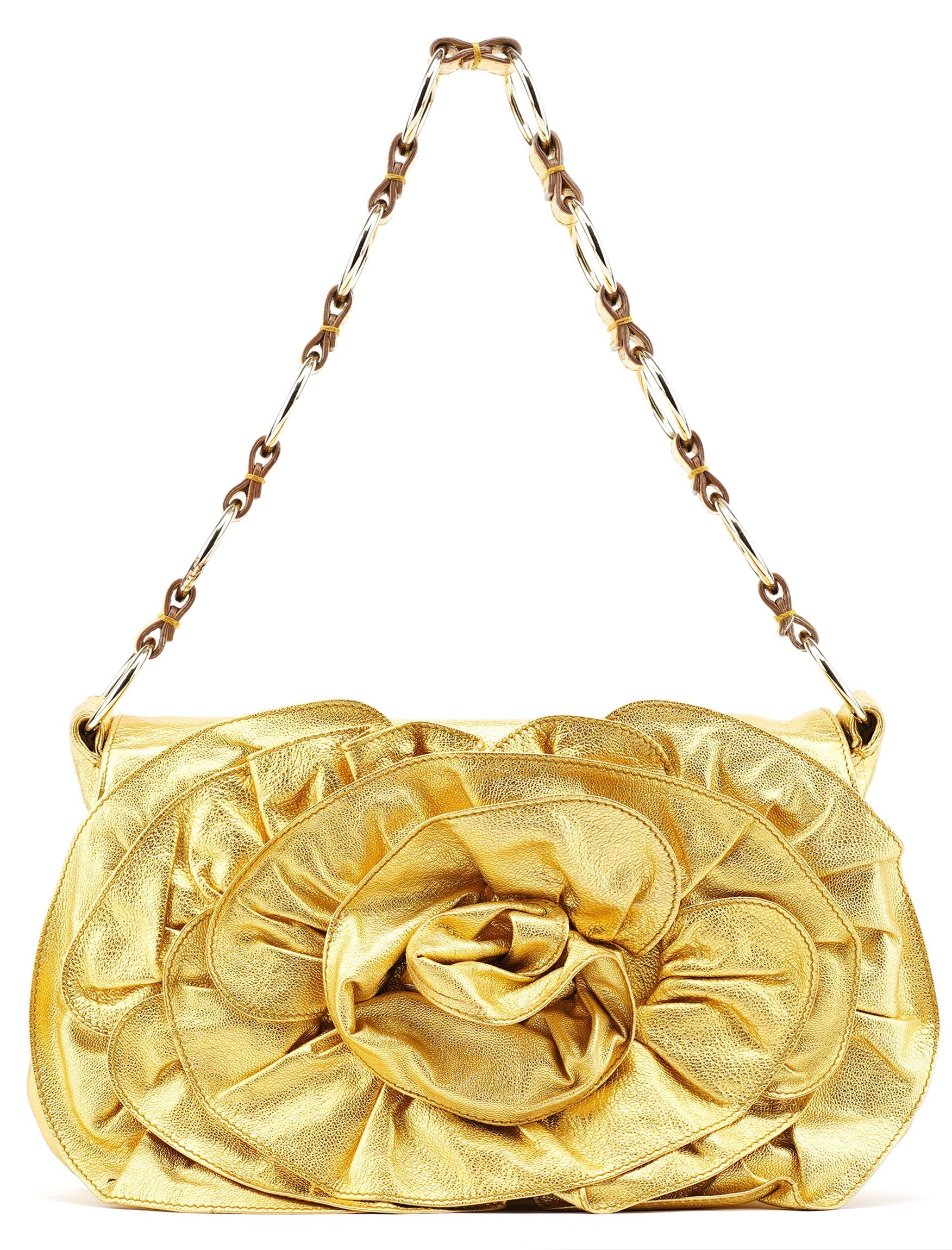 2003 Gold Leather Chain Nadja Shoulder Bag