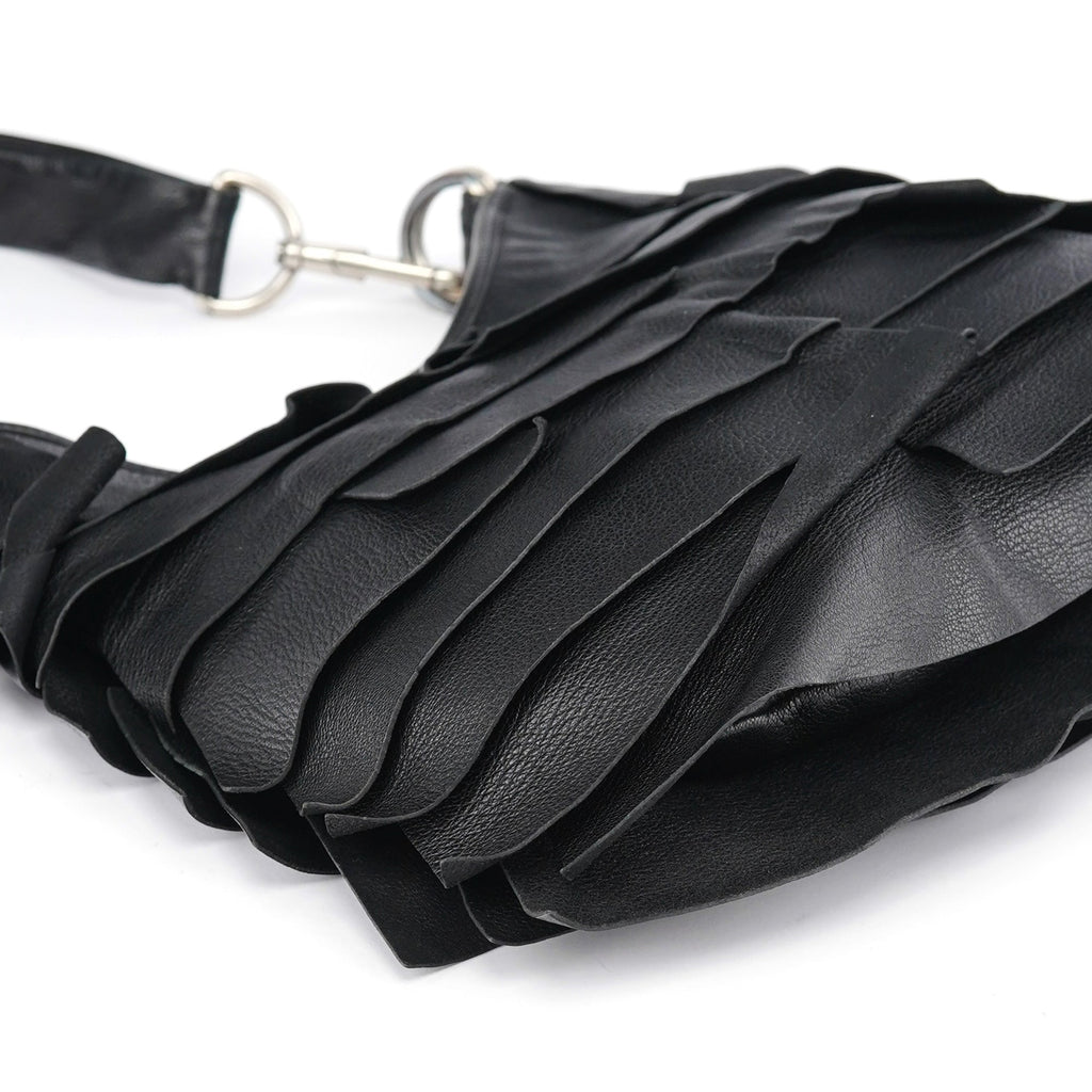 2004 Black Leather Saint Tropez Shoulder Bag
