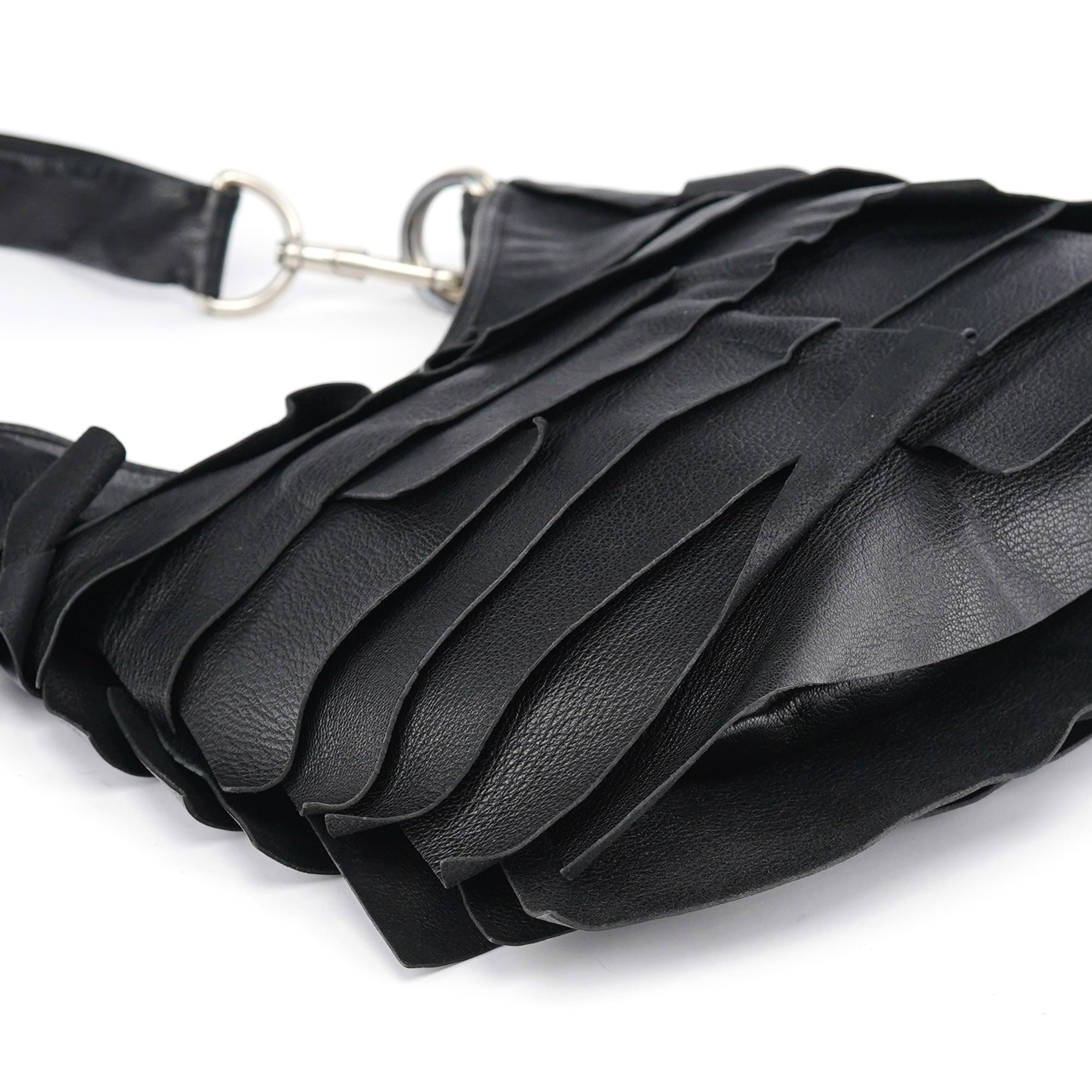 2004 Black Leather Saint Tropez Shoulder Bag