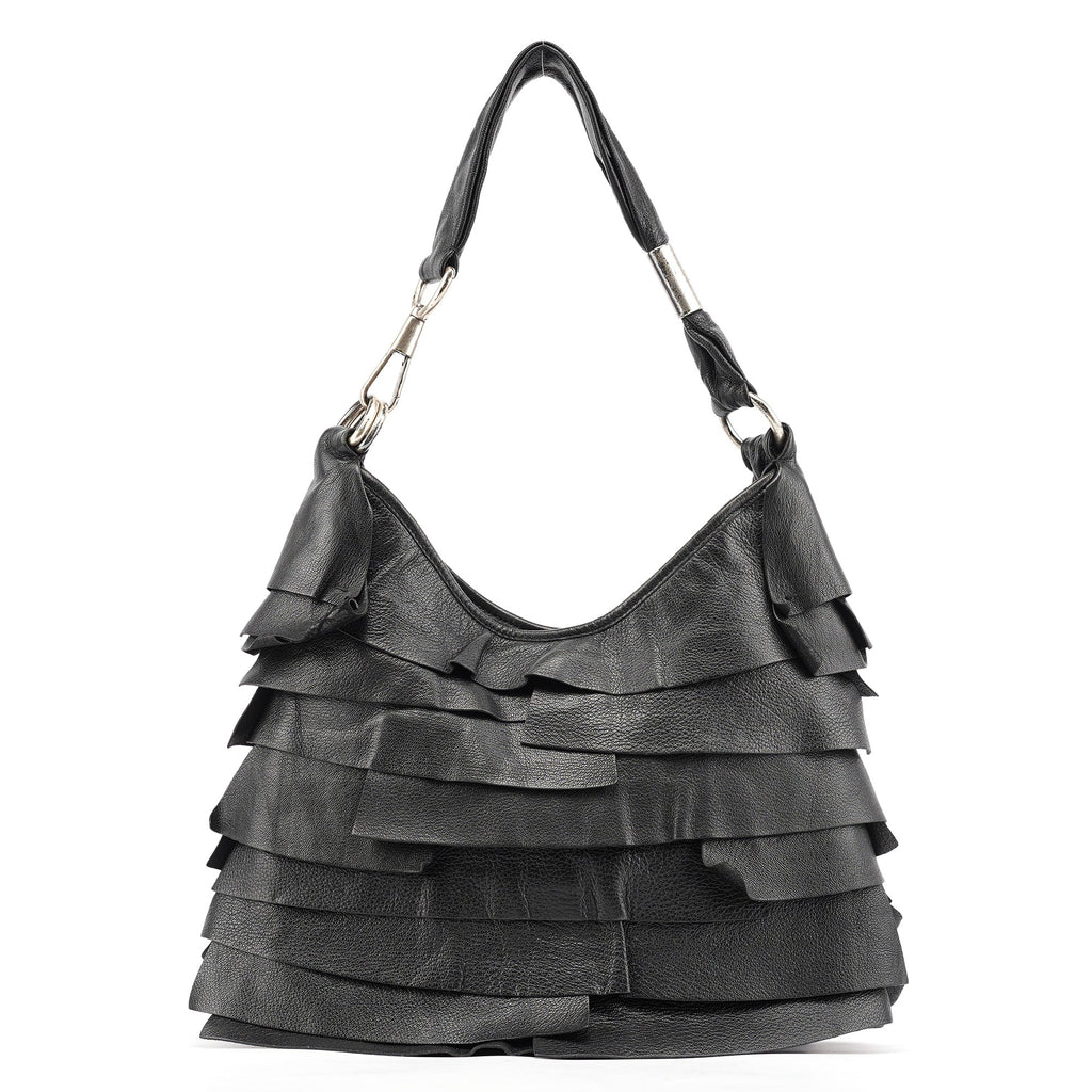 2004 Black Leather Saint Tropez Shoulder Bag