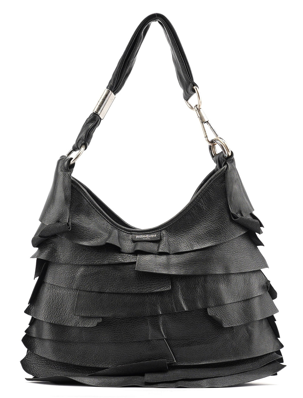 2004 Black Leather Saint Tropez Shoulder Bag