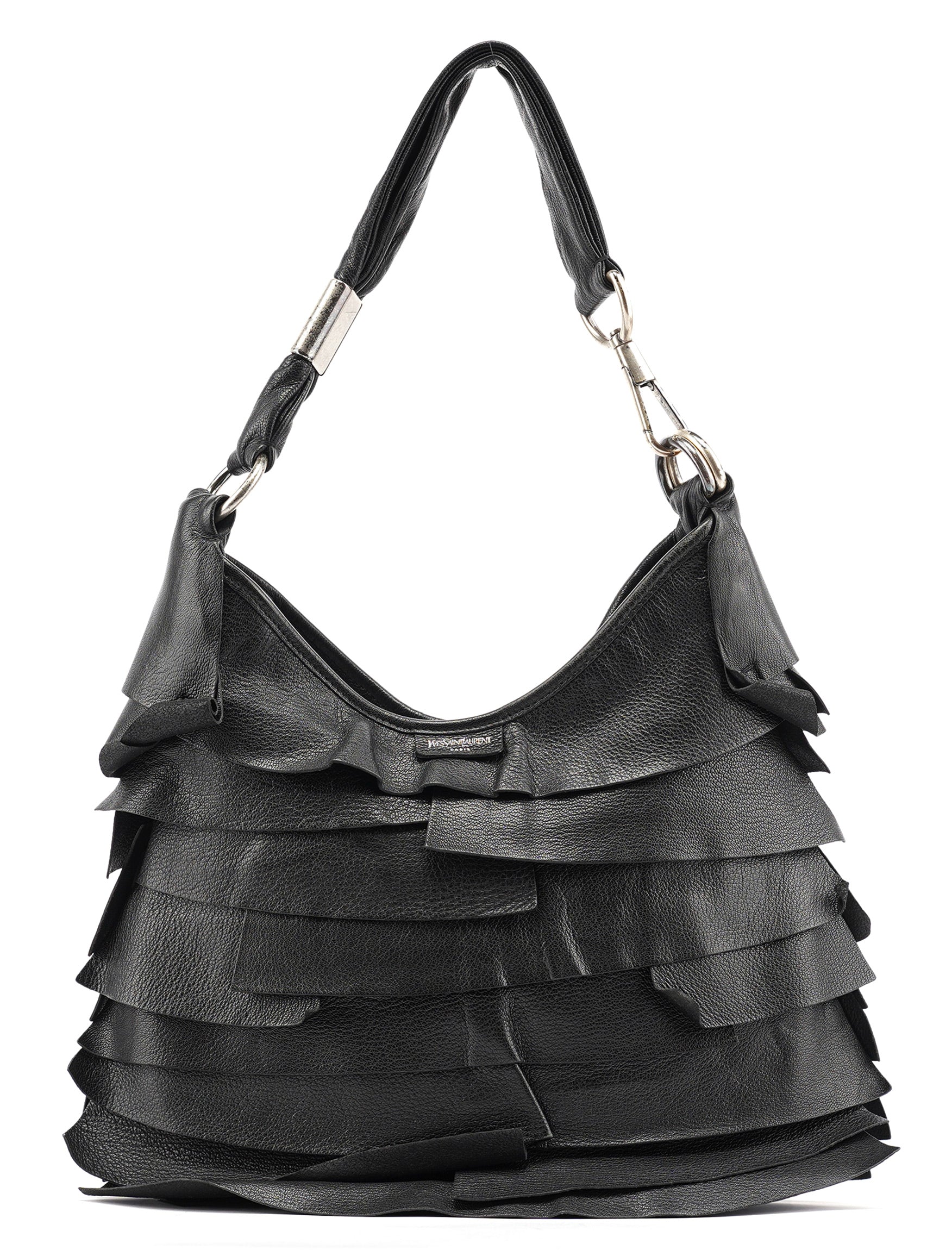 2004 Black Leather Saint Tropez Shoulder Bag