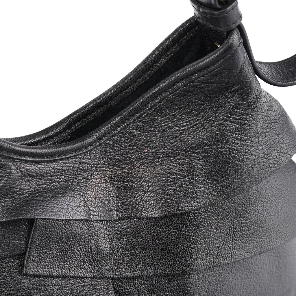 2004 Black Leather St Tropez Shoulder Bag