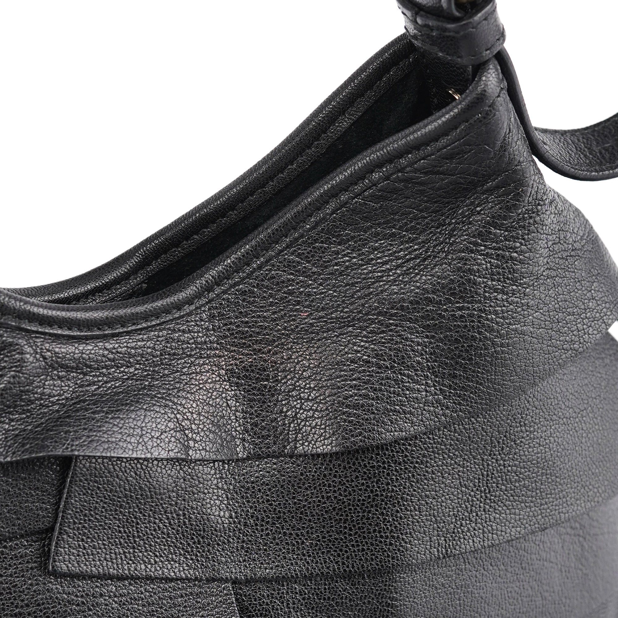 2004 Black Leather St Tropez Shoulder Bag