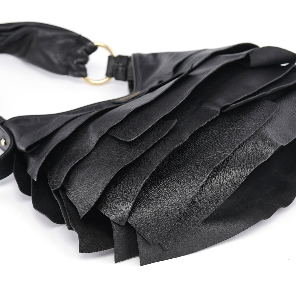 2004 Black Leather St Tropez Shoulder Bag