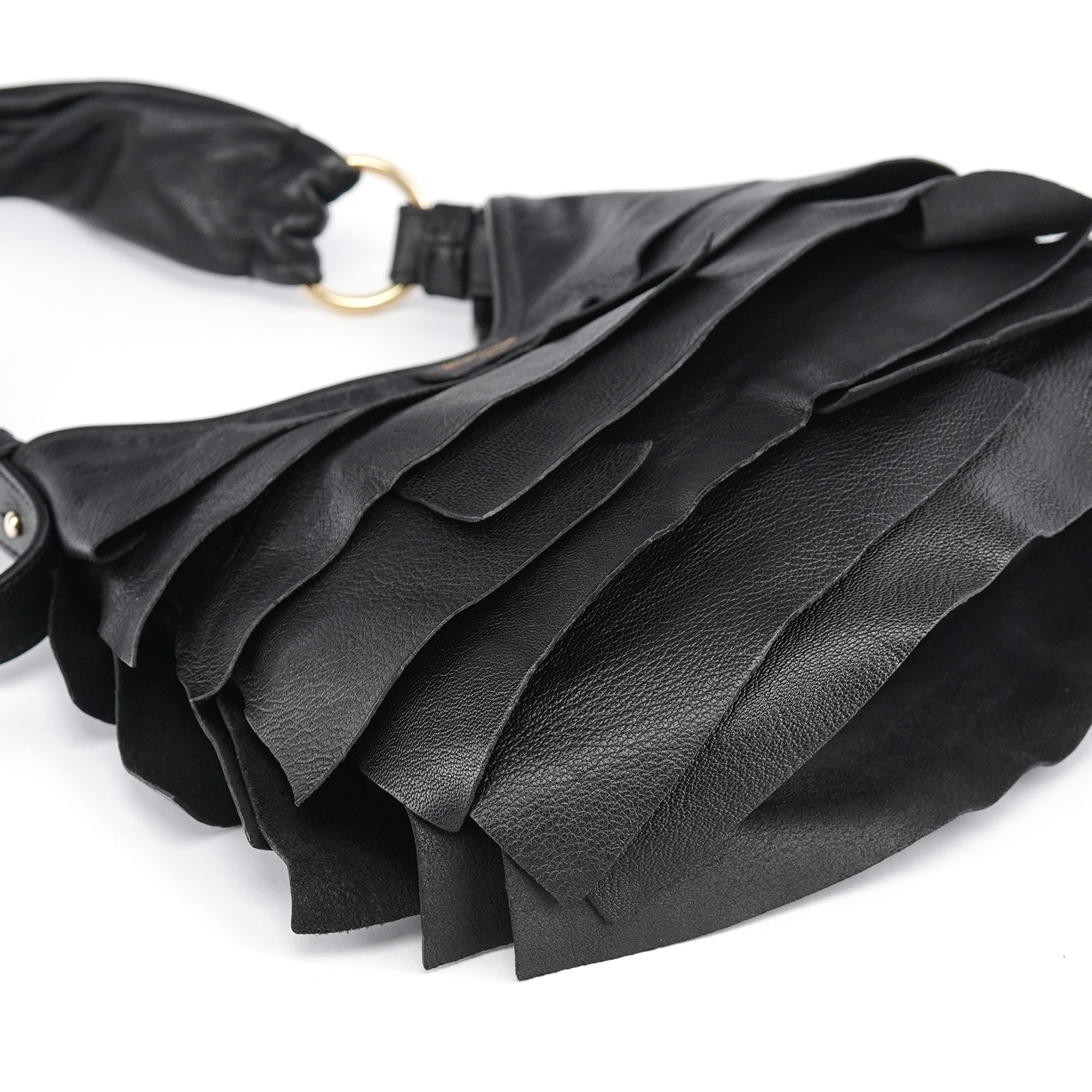 2004 Black Leather St Tropez Shoulder Bag
