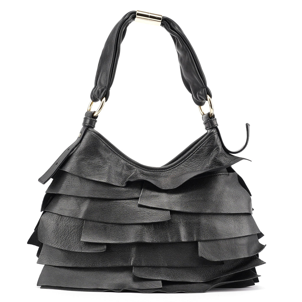 2004 Black Leather St Tropez Shoulder Bag