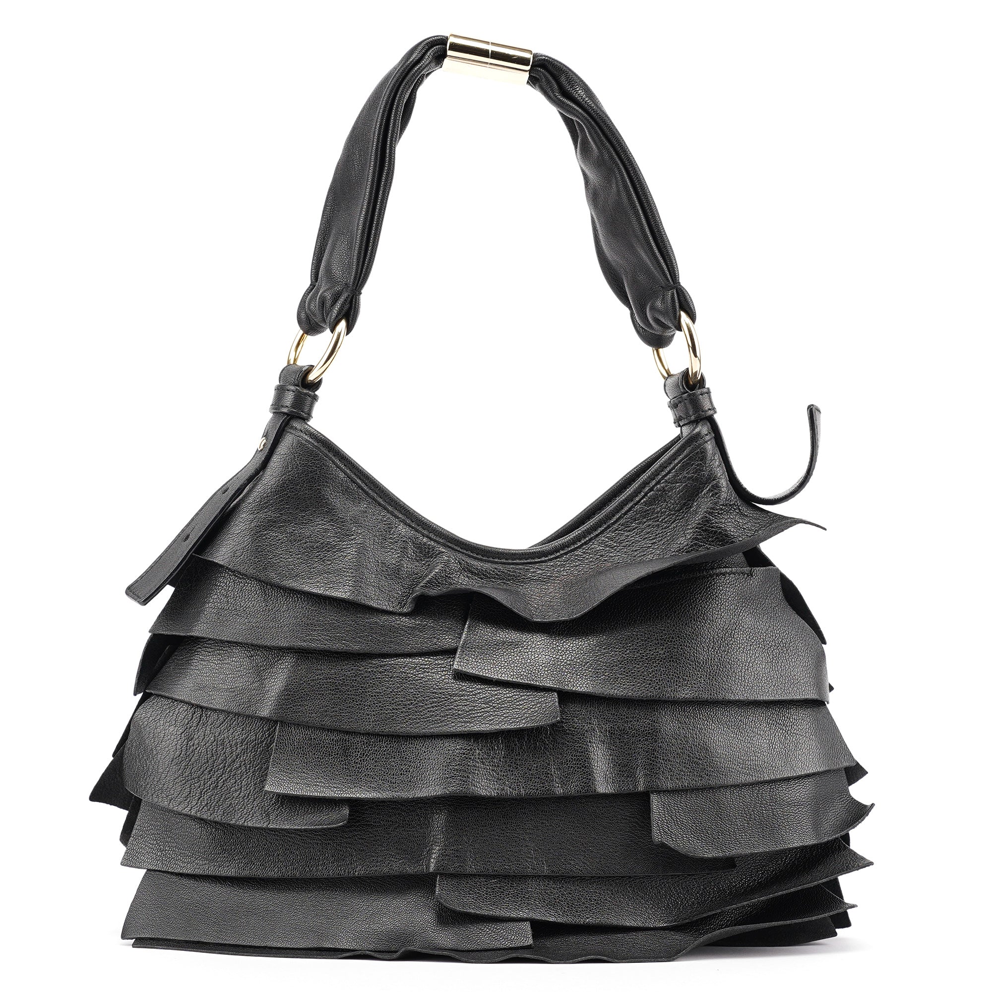 2004 Black Leather St Tropez Shoulder Bag