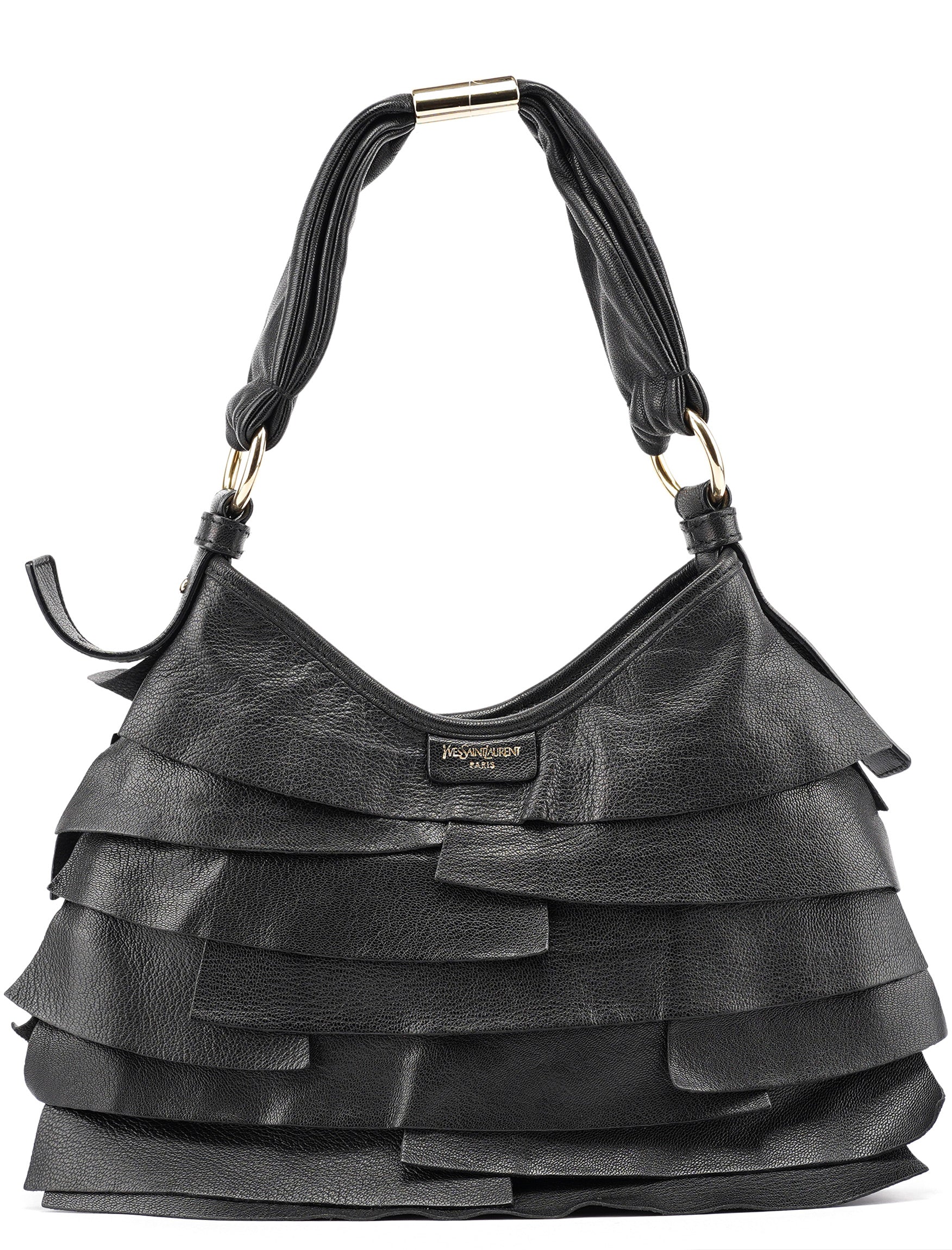 2004 Black Leather St Tropez Shoulder Bag