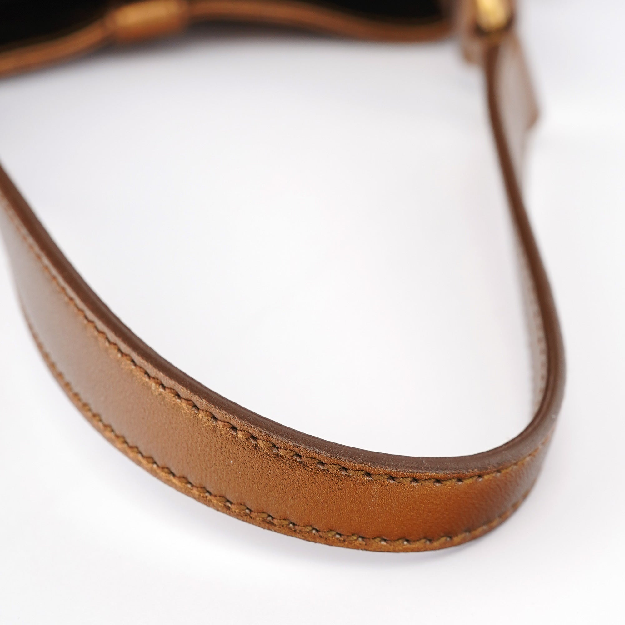 2004 Bronze Leather Bow Shoulder Bag