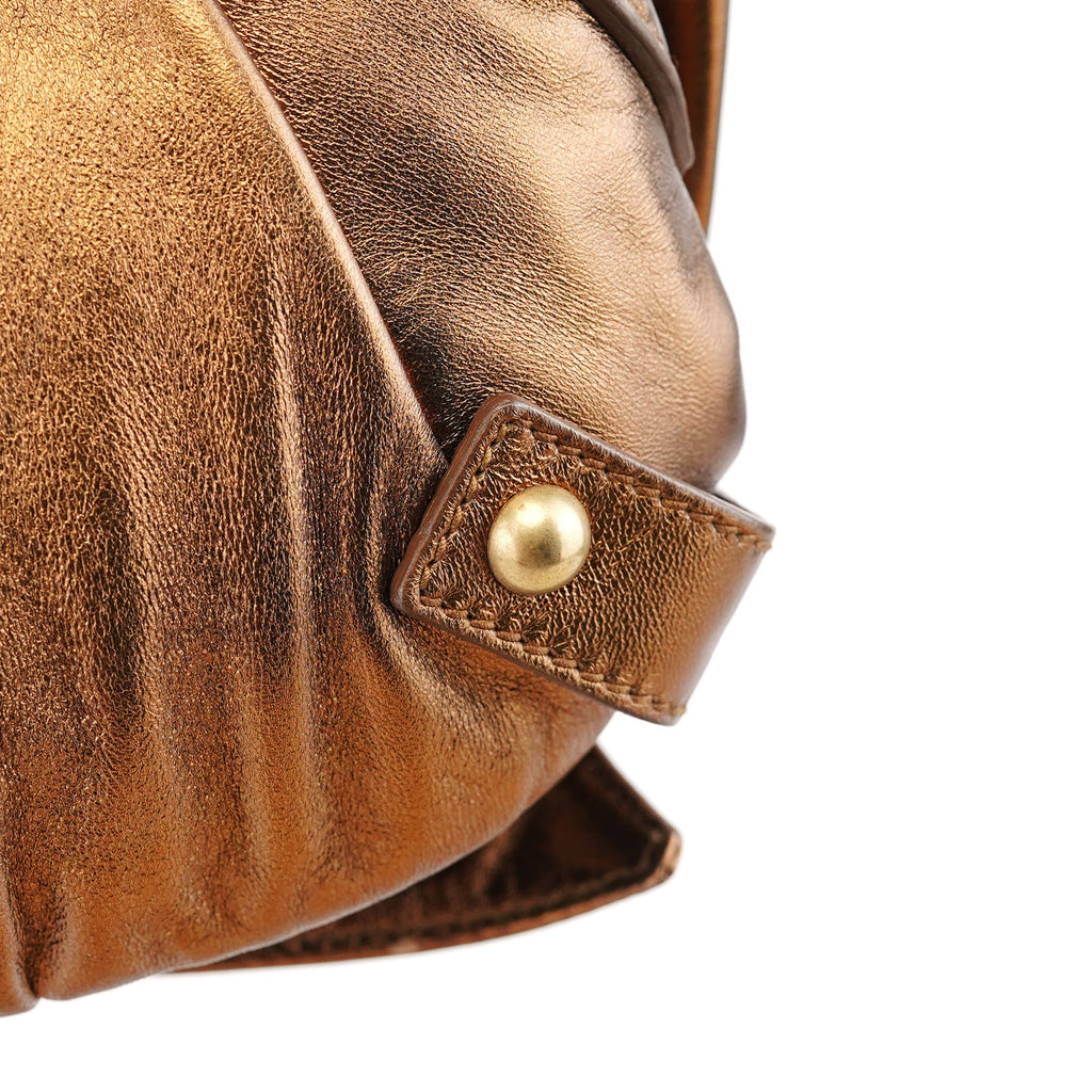 2004 Bronze Leather Bow Shoulder Bag