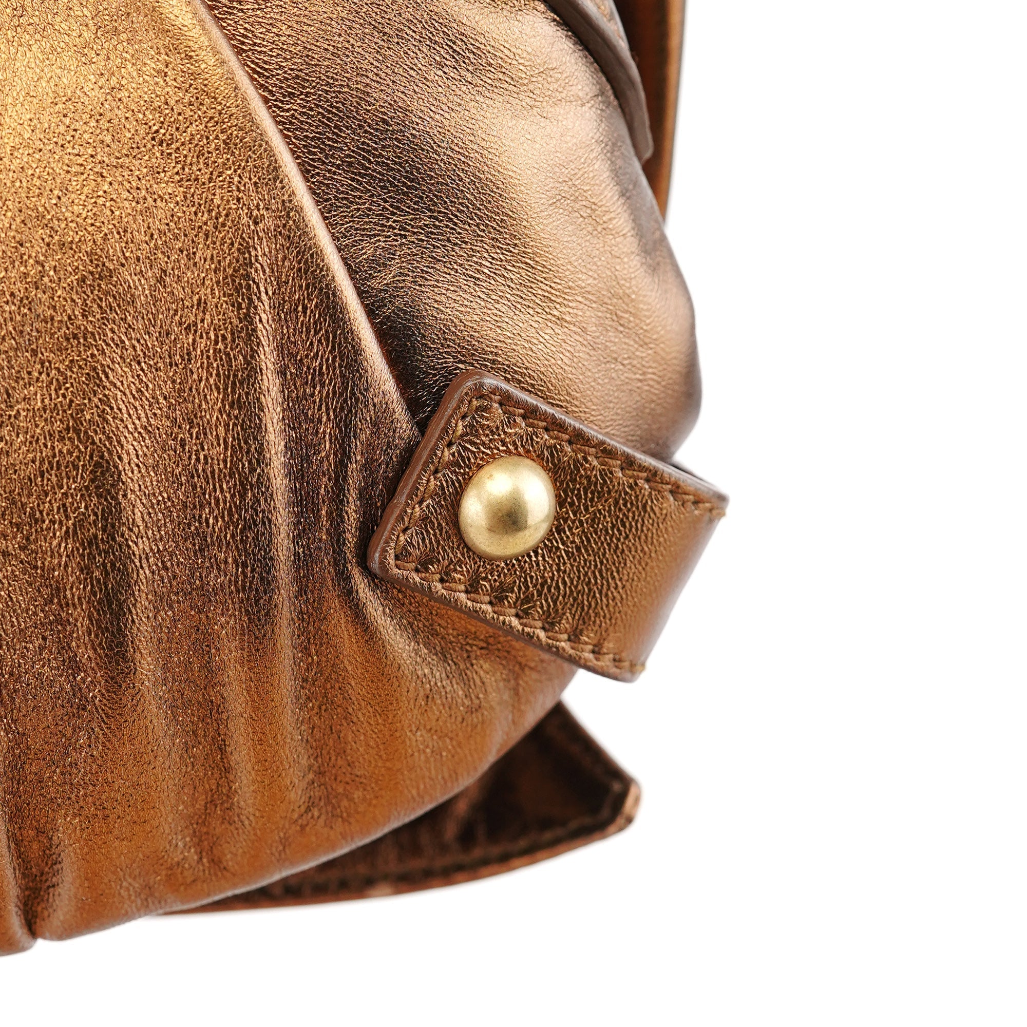 2004 Bronze Leather Bow Shoulder Bag