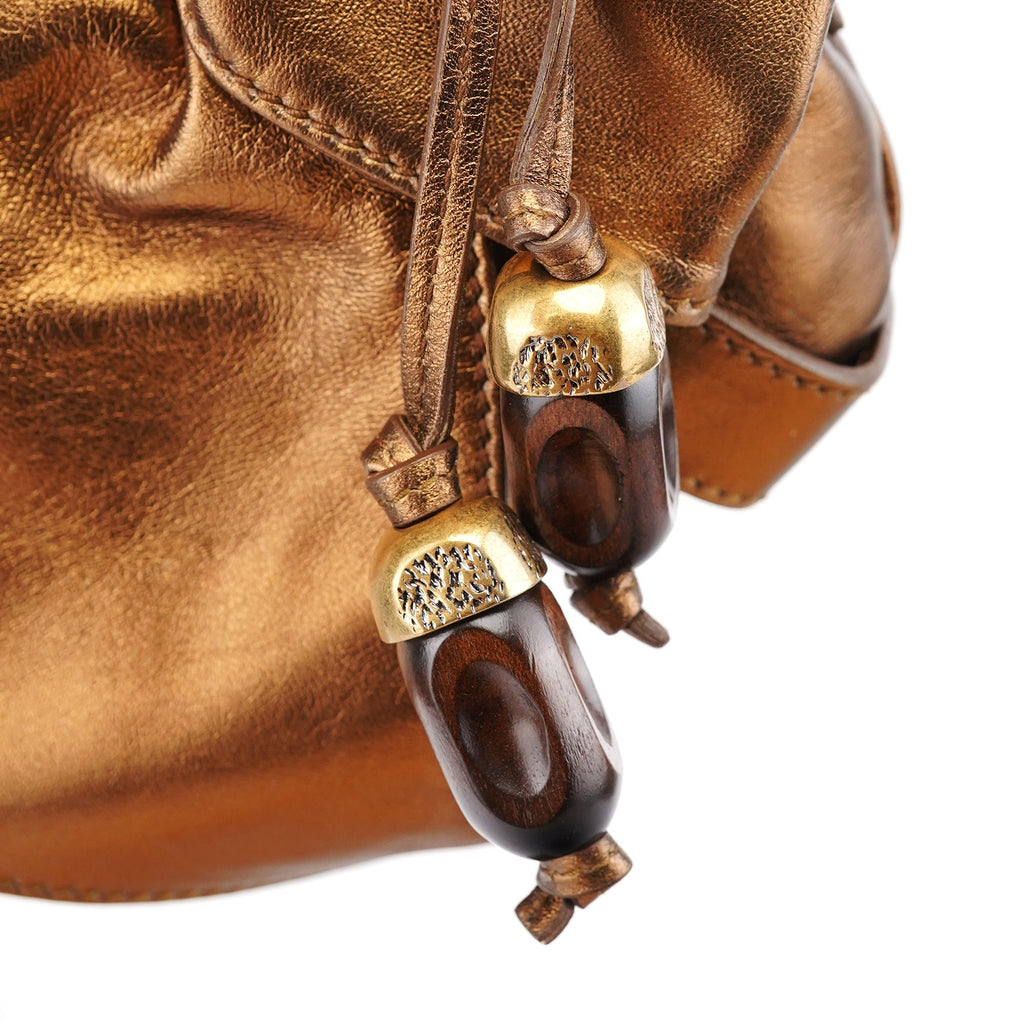 2004 Bronze Leather Bow Shoulder Bag