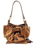 2004 Bronze Leather Bow Shoulder Bag
