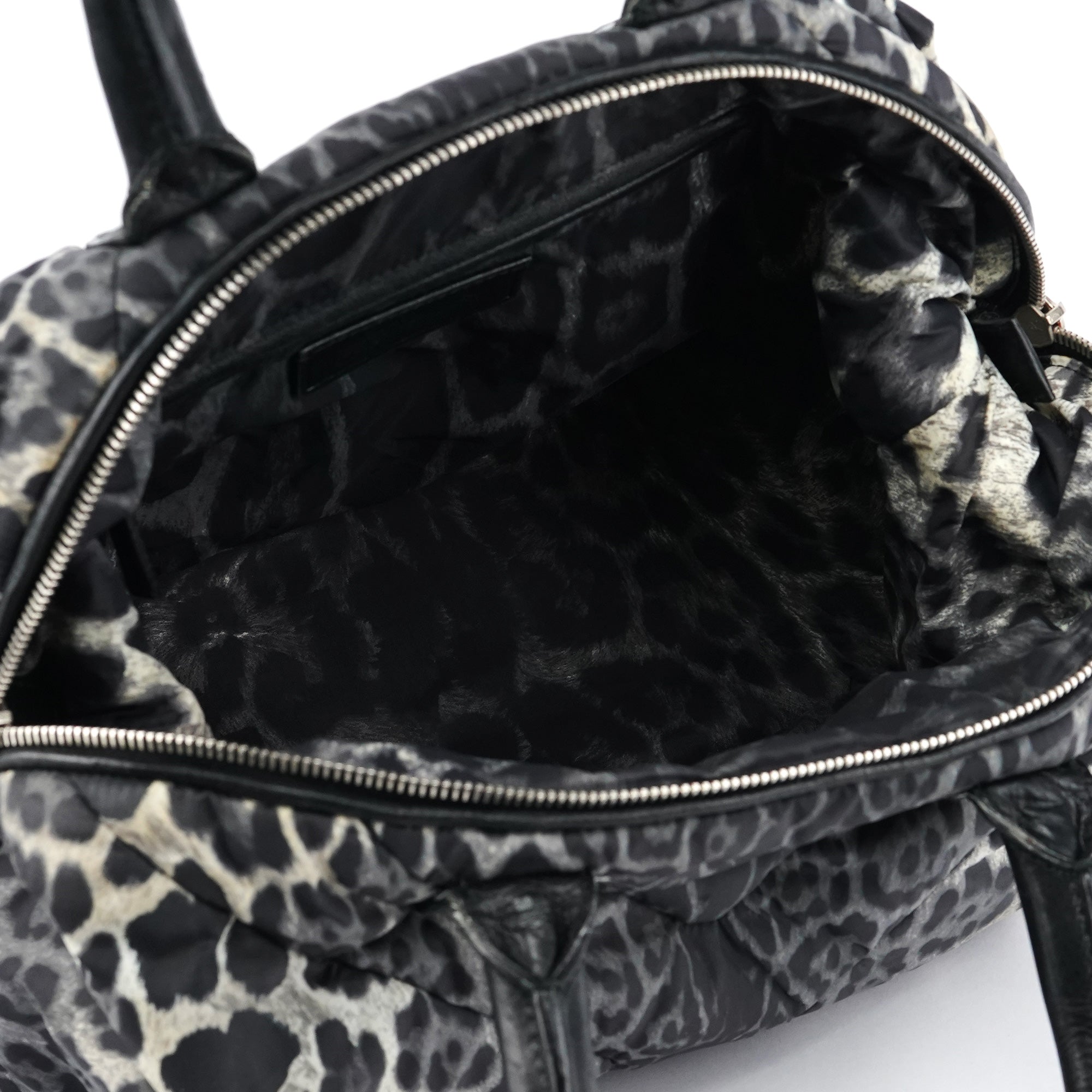208315 Leopard Nylon Y Boston Bag