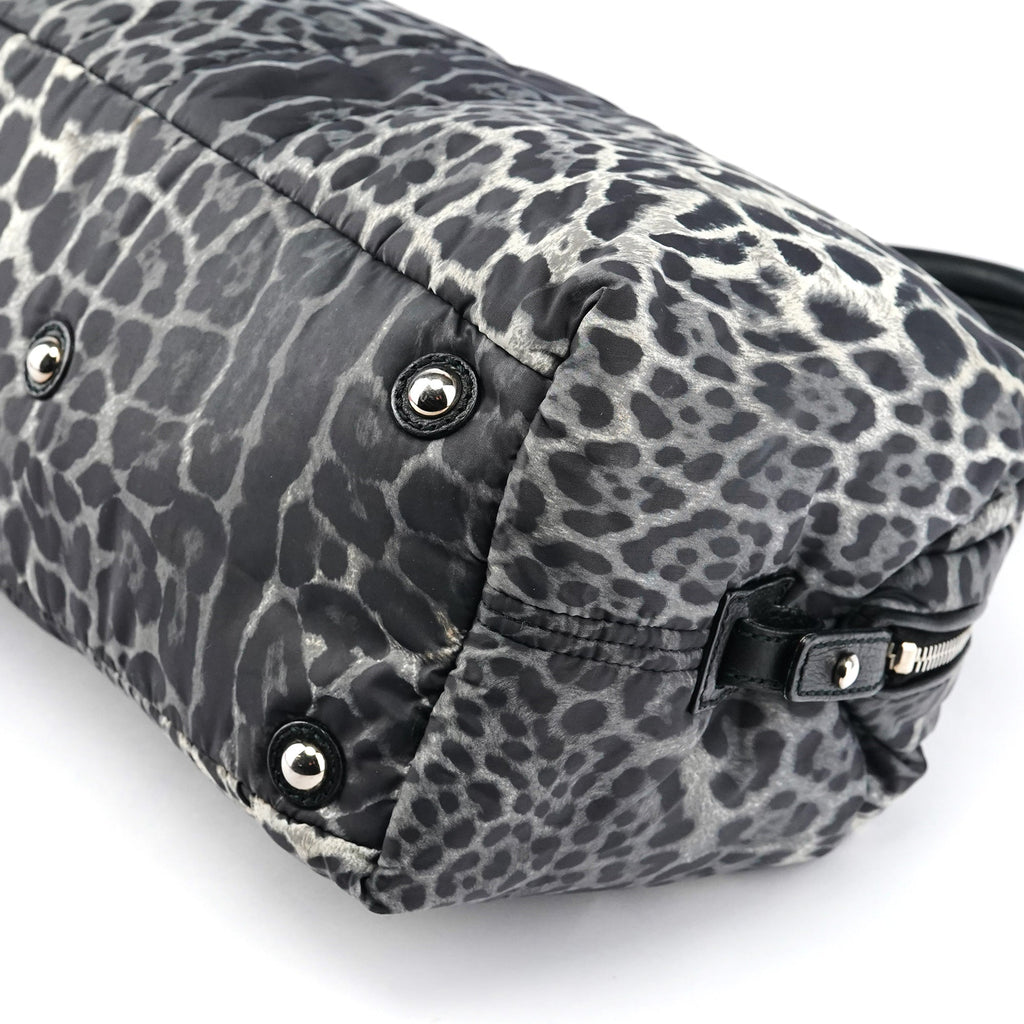 208315 Leopard Nylon Y Boston Bag