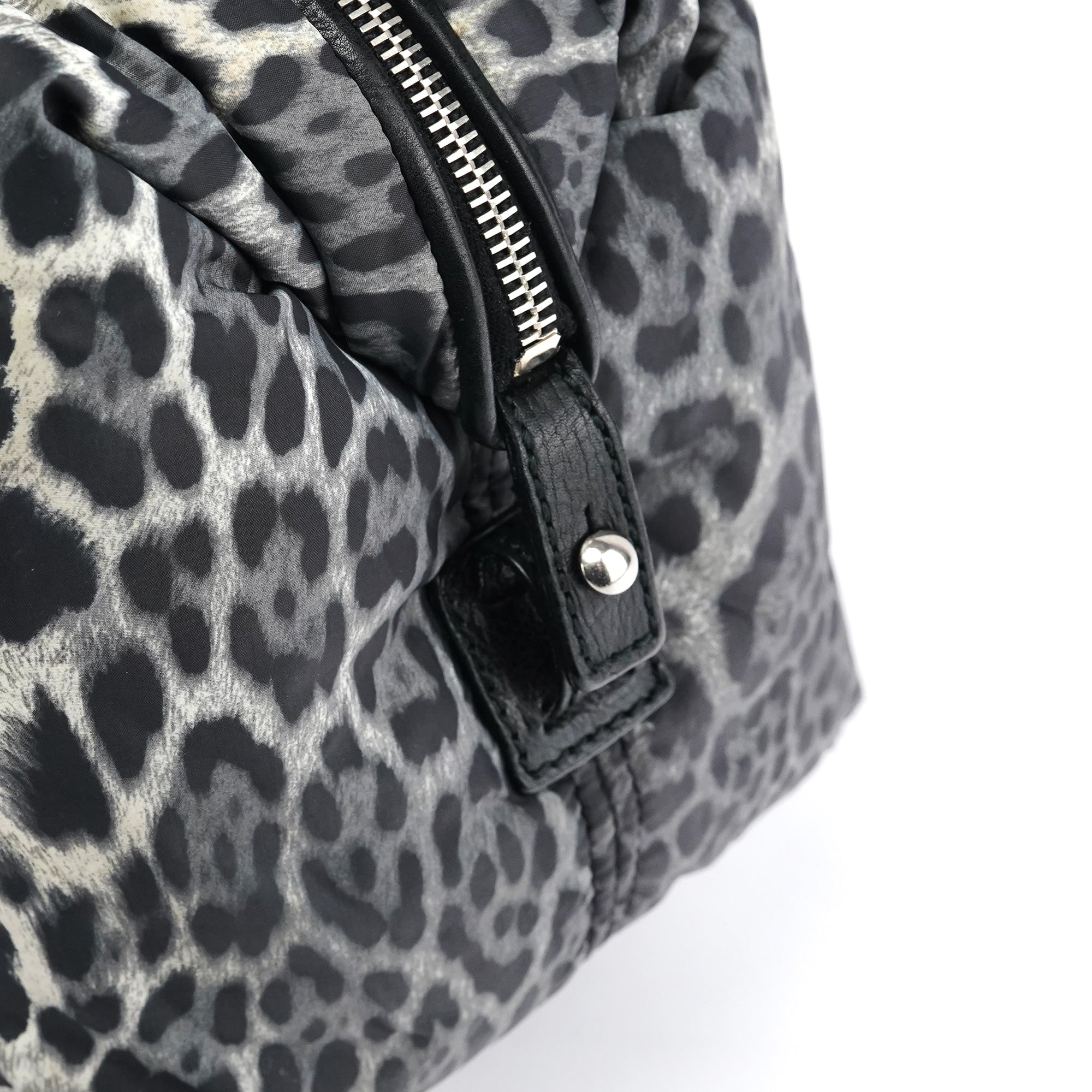 208315 Leopard Nylon Y Boston Bag